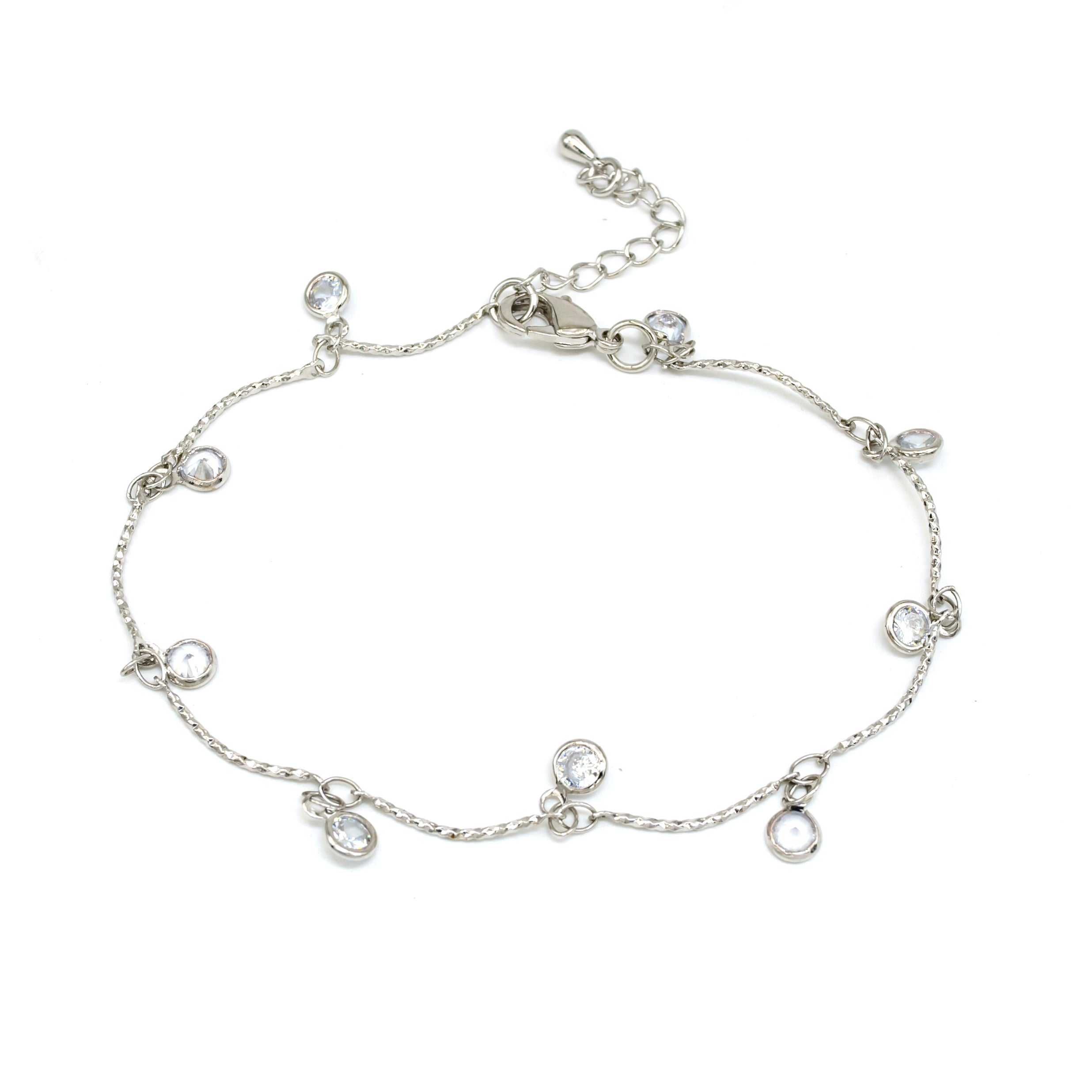 Classic Clear CZ Sequin Anklet AN-SJ0086