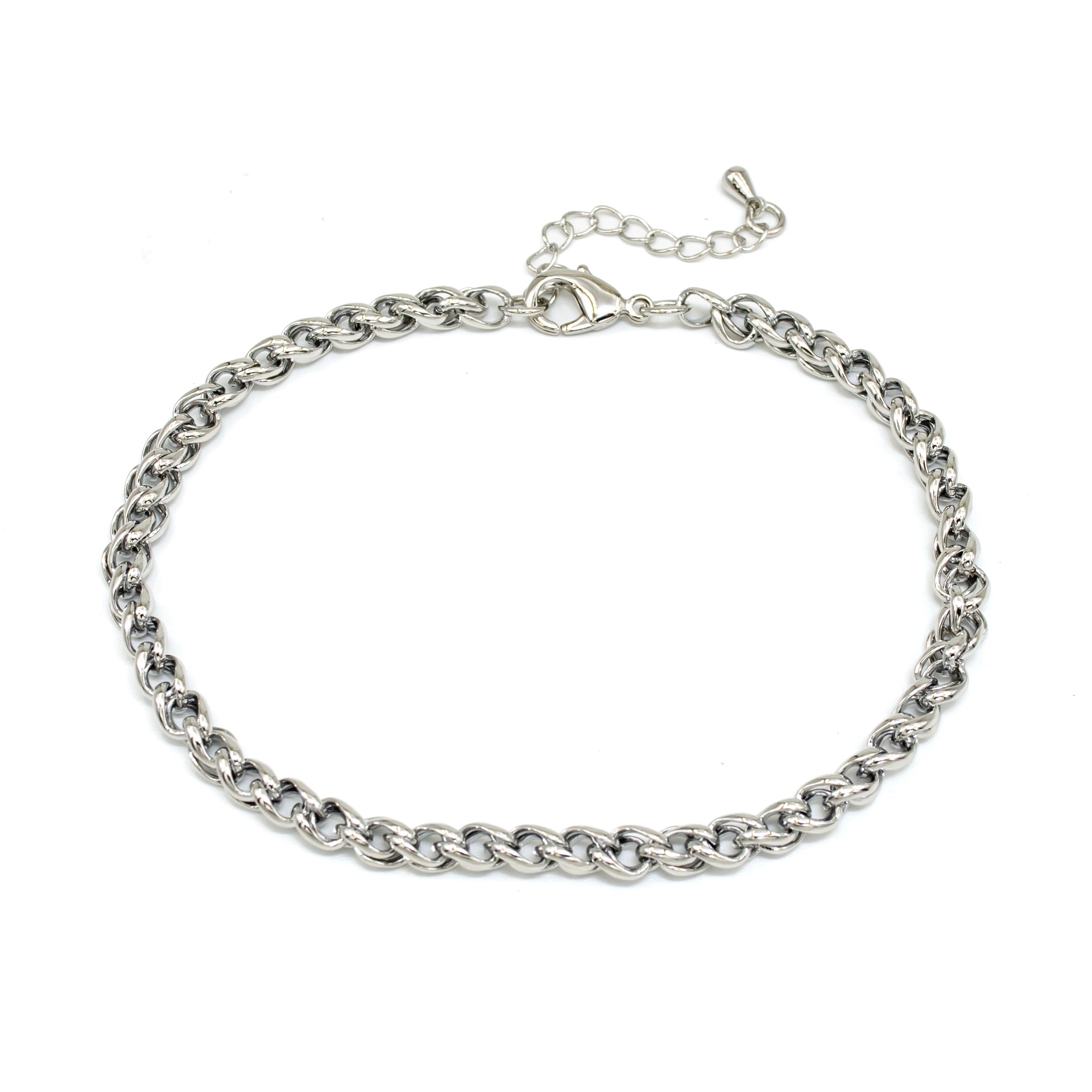 Bold Silver Curb Chain Anklet ✦ AN-SJ0088