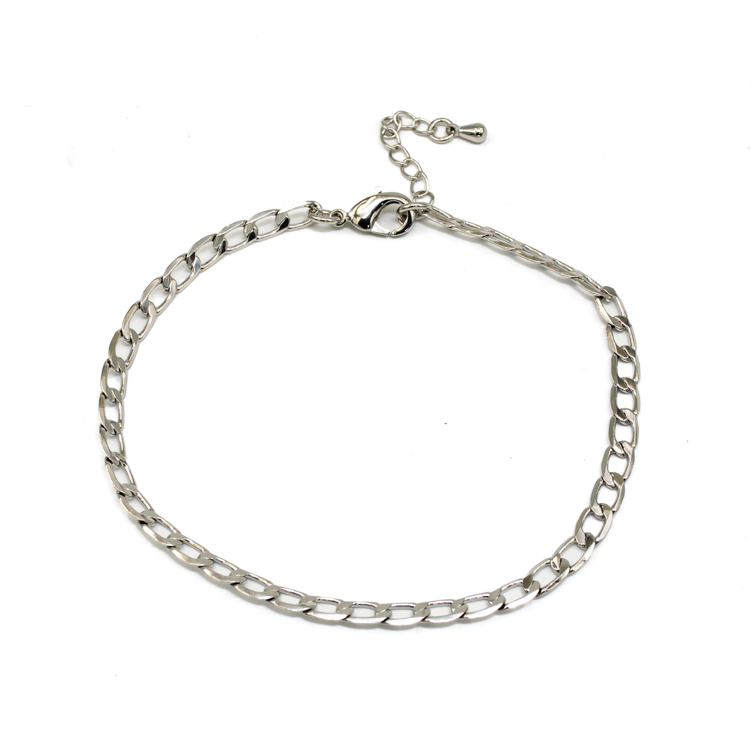 Statement Silver Curb Chain Anklet ✦ AN-SJ0098