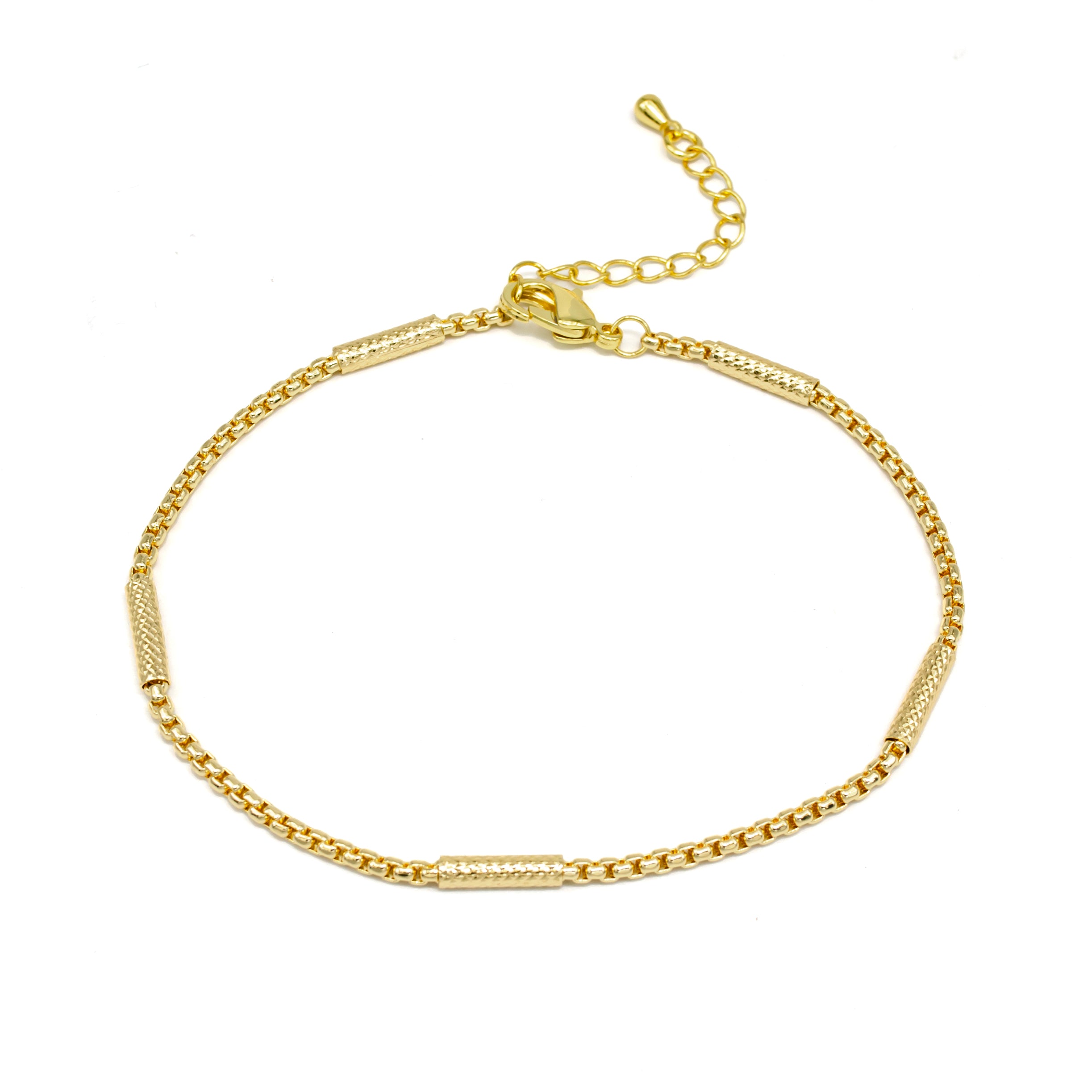 Statement Gold Box Chain Anklet ✦ AN-SJ0099