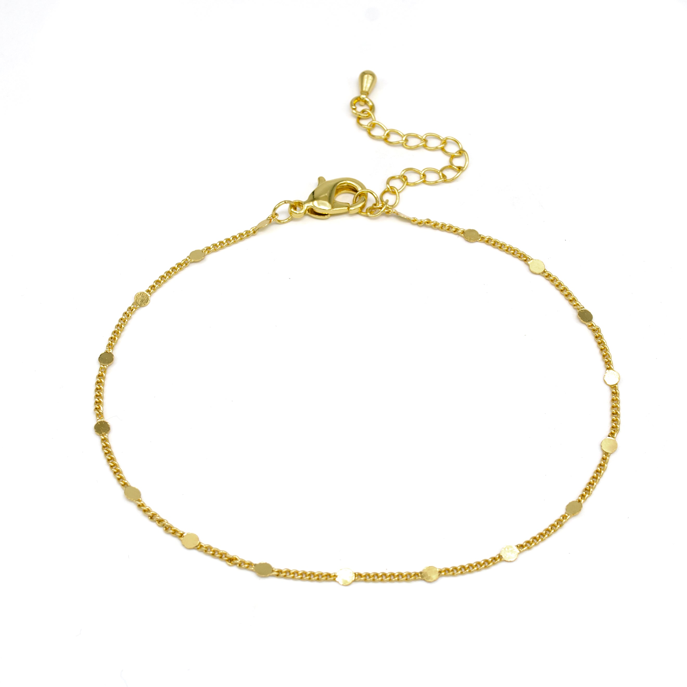 Flat Satellite Link Chain Anklet AN-SJ0105