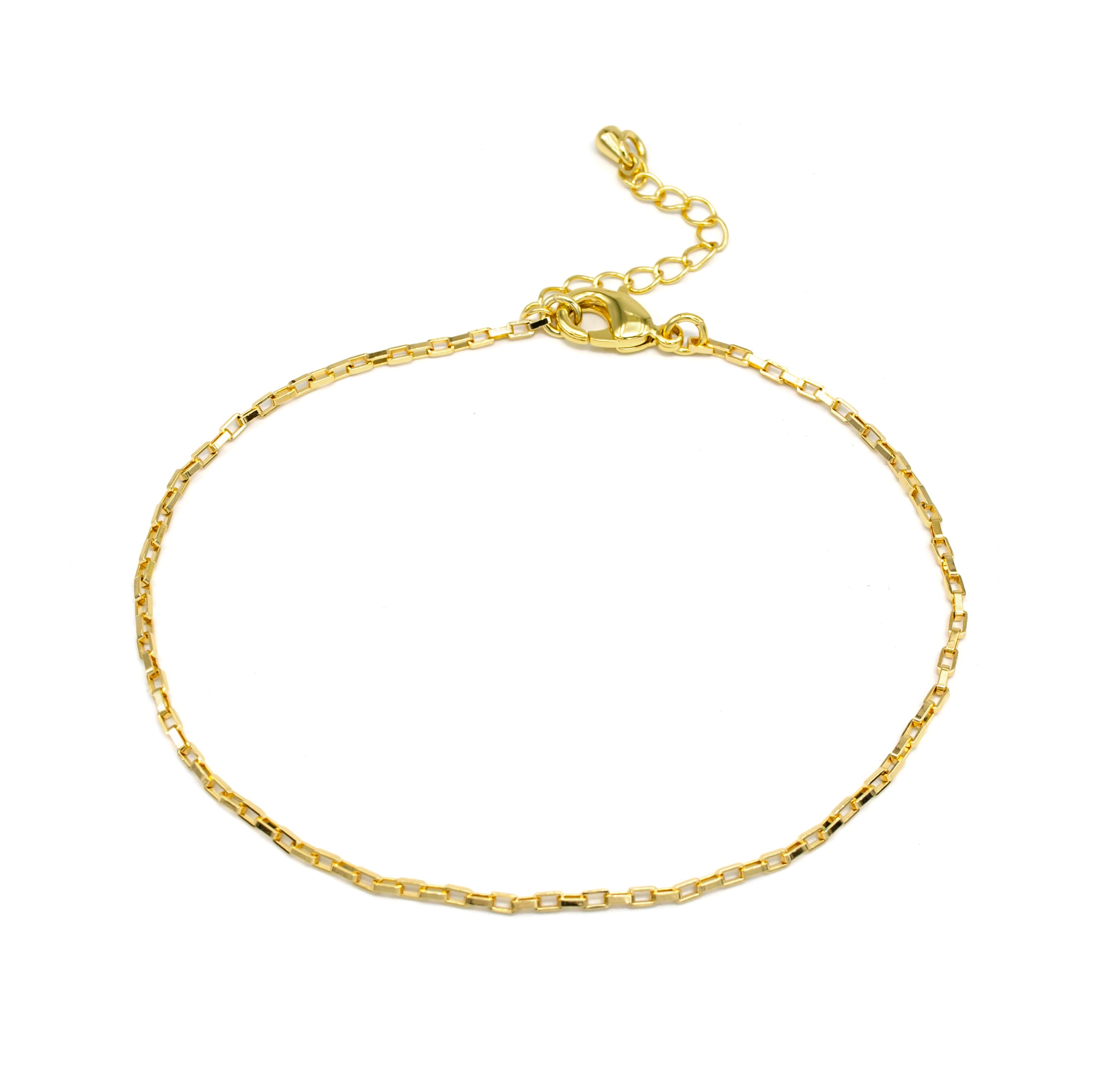 Dainty Gold Paper Clip Chain anklet AN-SJ0108
