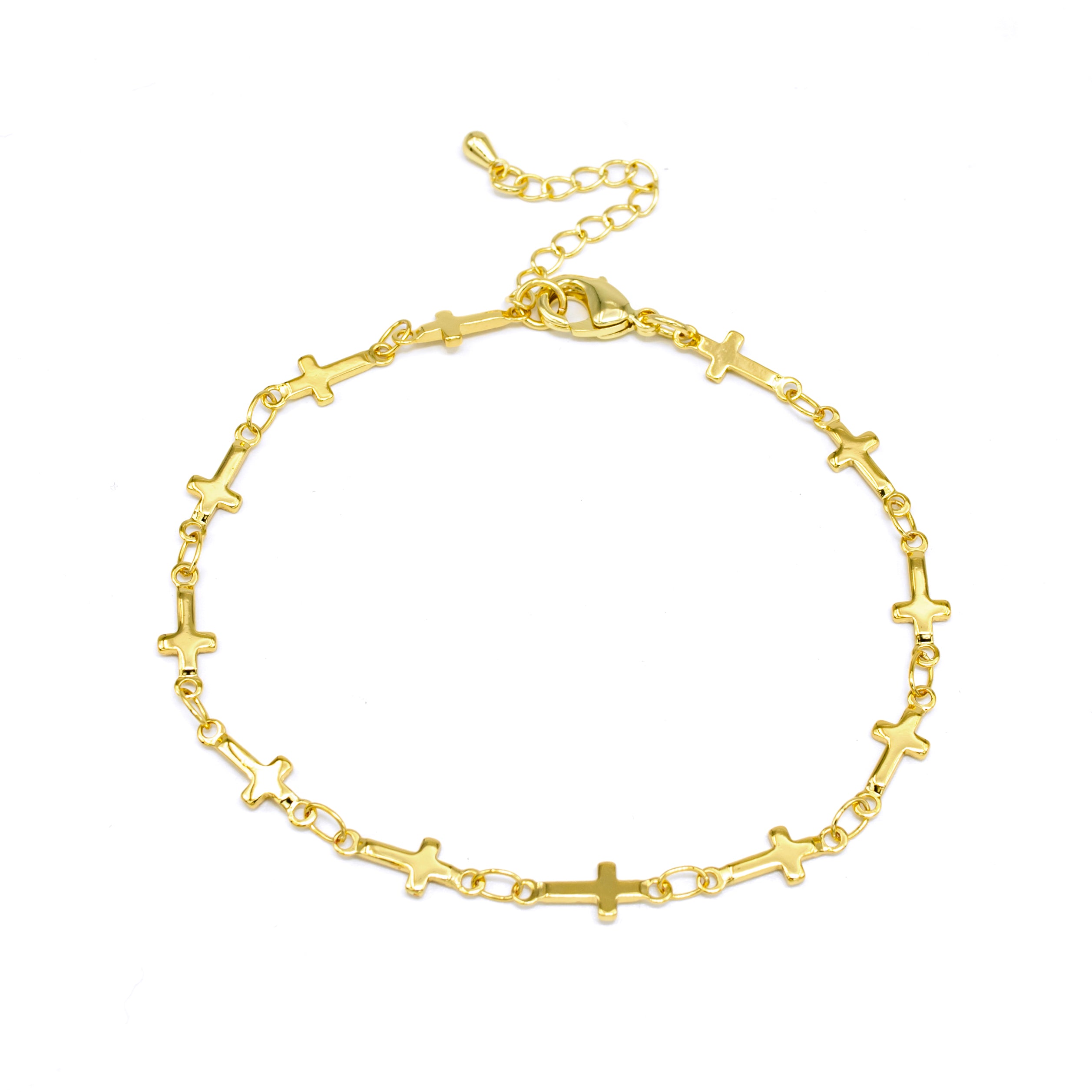 Classic Gold Cross Adjustable anklet AN-SJ0109