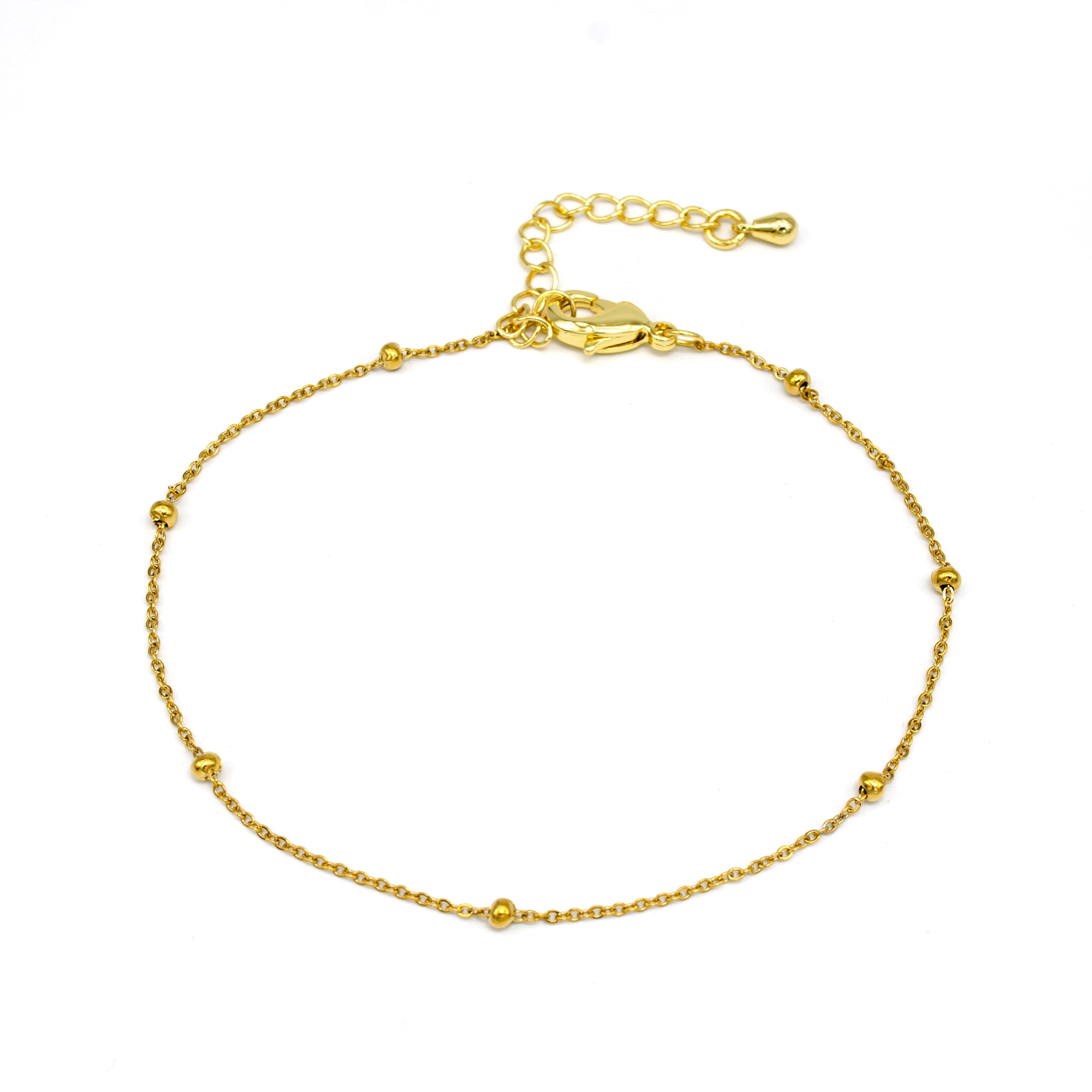 Dainty Gold Satellite Link Chain Anklet AN-SJ0111
