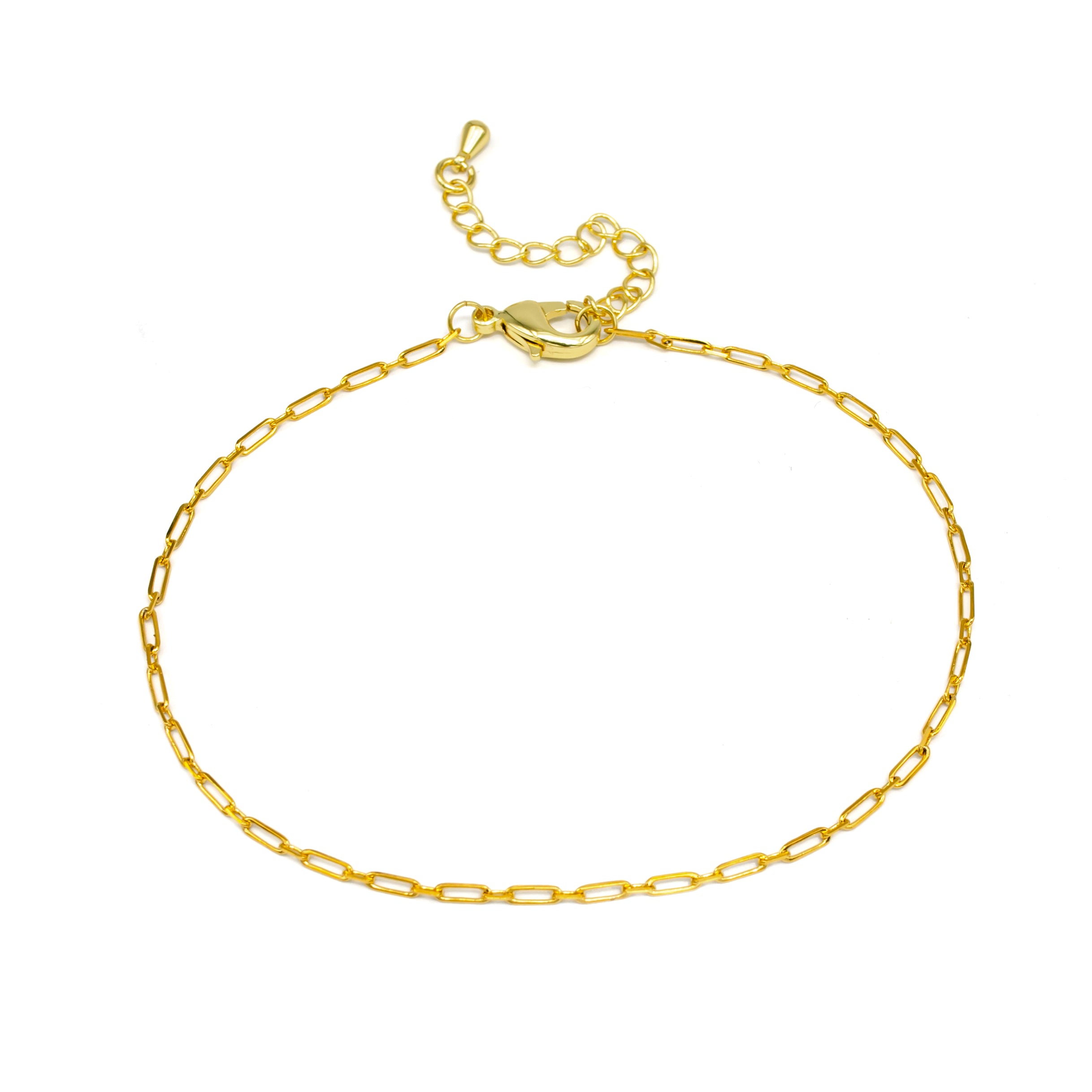 Minimalist Gold Paper Clip Chain Anklet AN-SJ0113