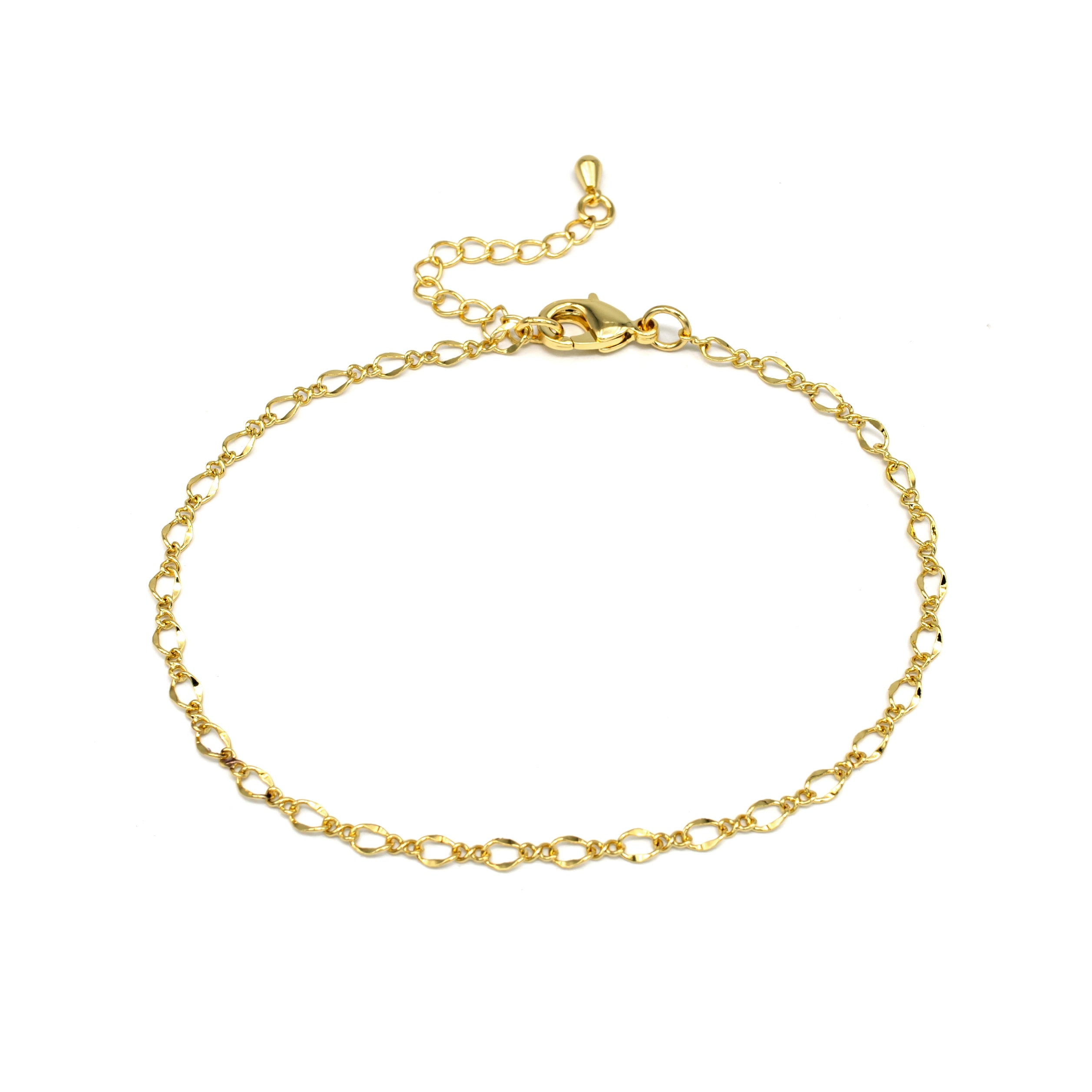 Classic Gold Oval Cable Anklet AN-SJ0116