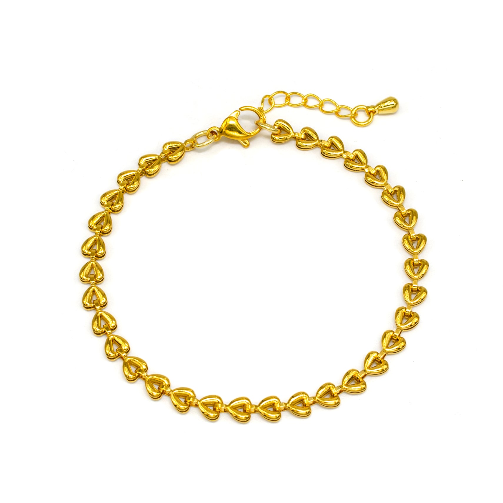 Dainty Gold Heart Link Chain Bracelet ✦ BR-SJ0124