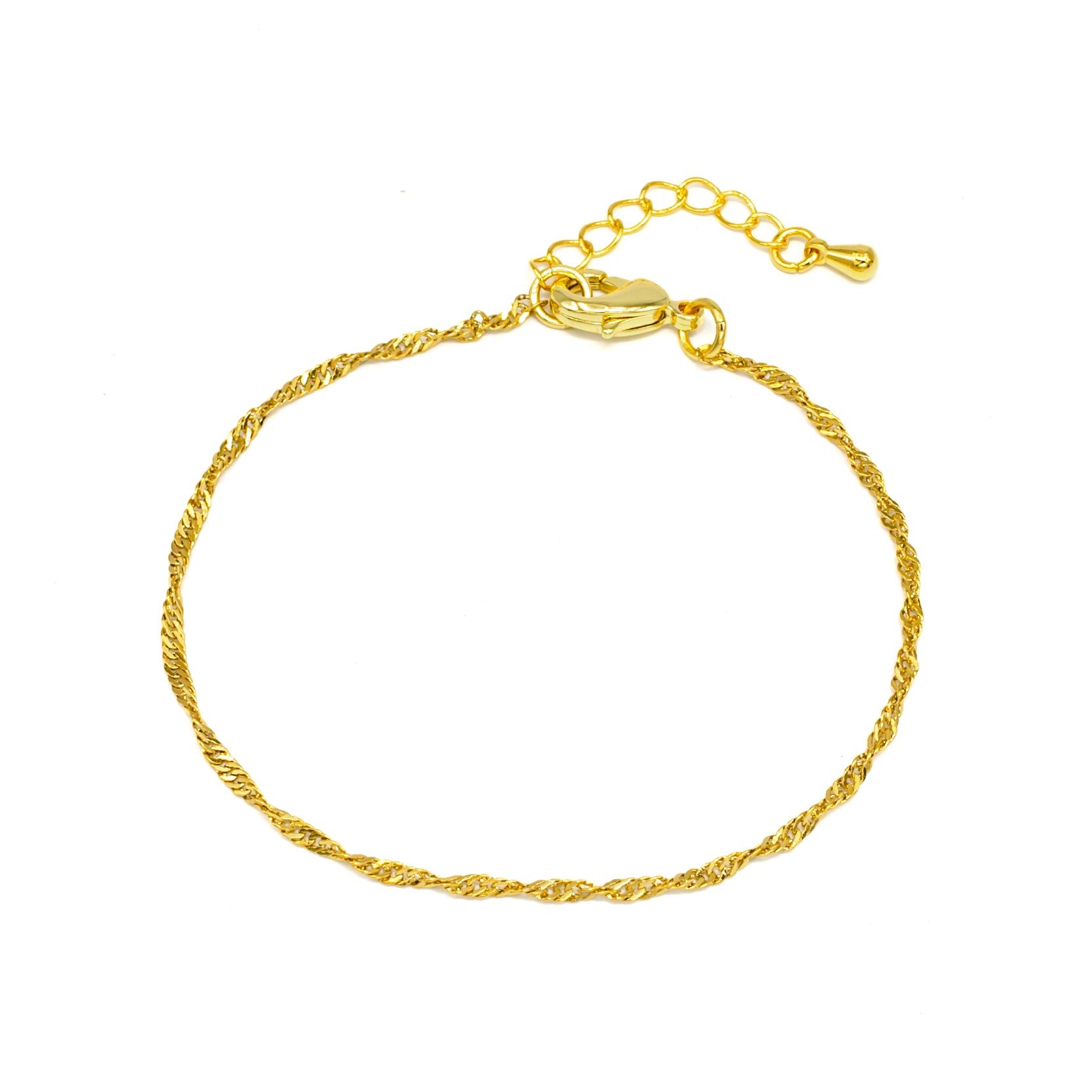 Dainty Gold Twisted Chain Bracelet ✦ BR-SJ0138