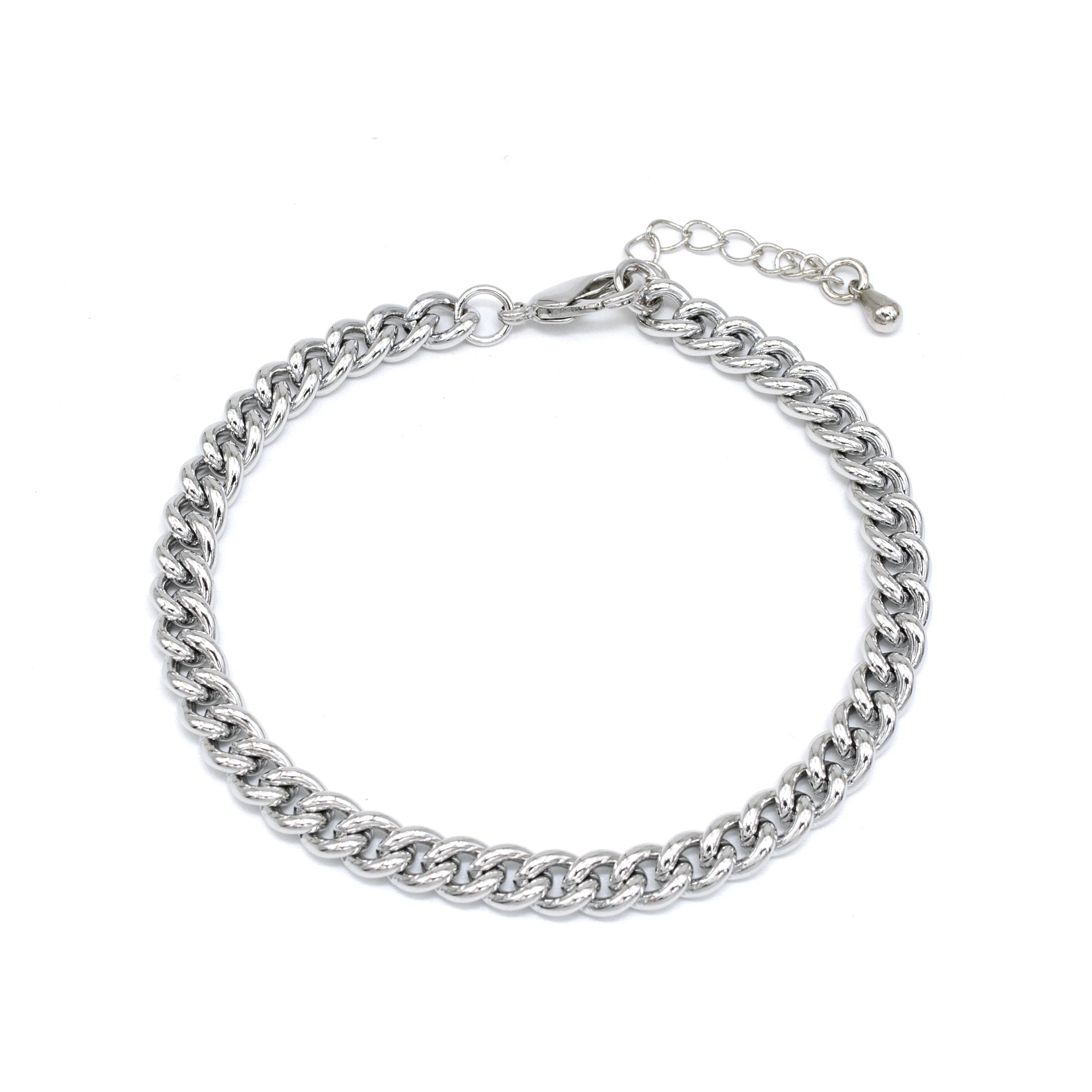 Classic Silver Curb Chain Bracelet for Men ✦ BR-SJ0148