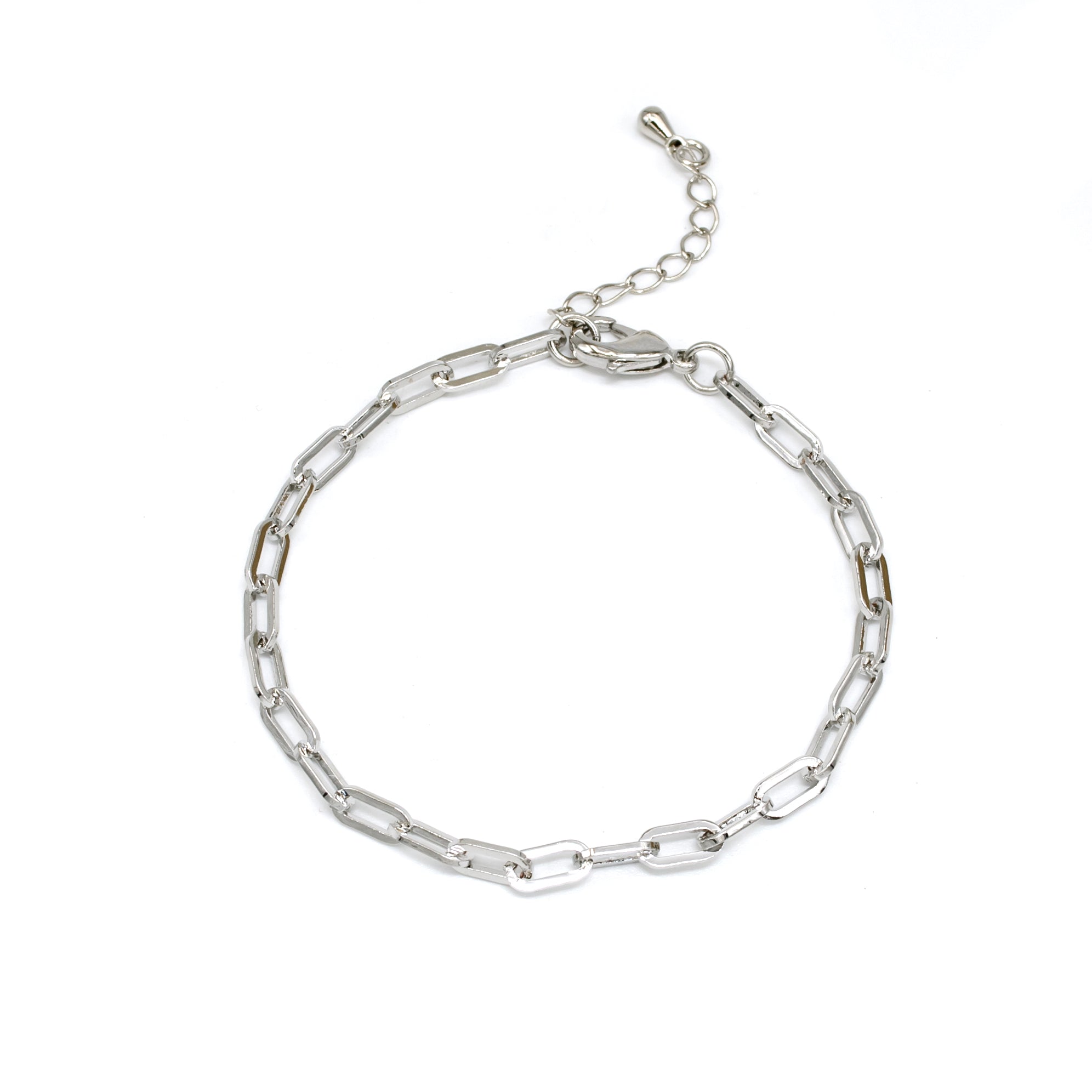 Dainty Silver Paper Clip Chain Bracelet ✦ BR-SJ0152