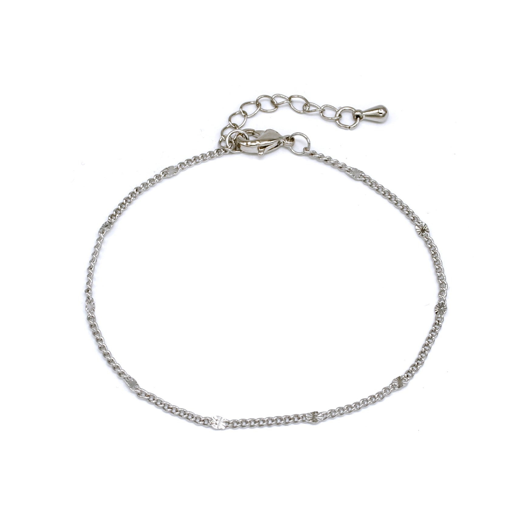 Dainty Silver Sunburst Chain Bracelet ✦ BR-SJ0153