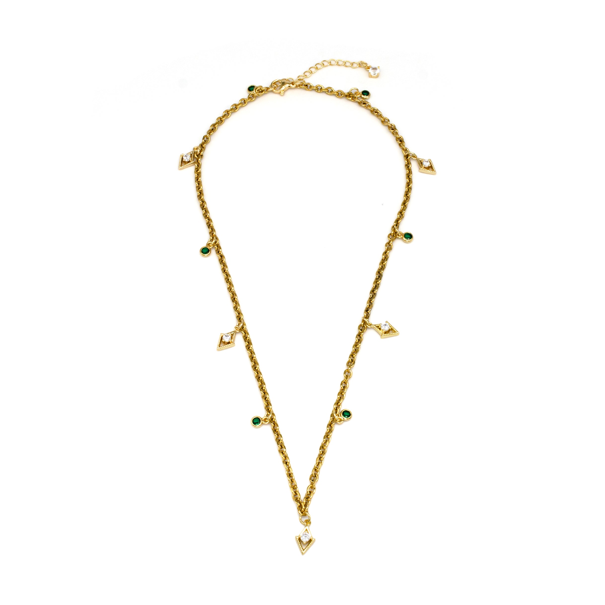 Handmade Gold Mini Cz Charm Necklaces ✦ NC-SJ0288