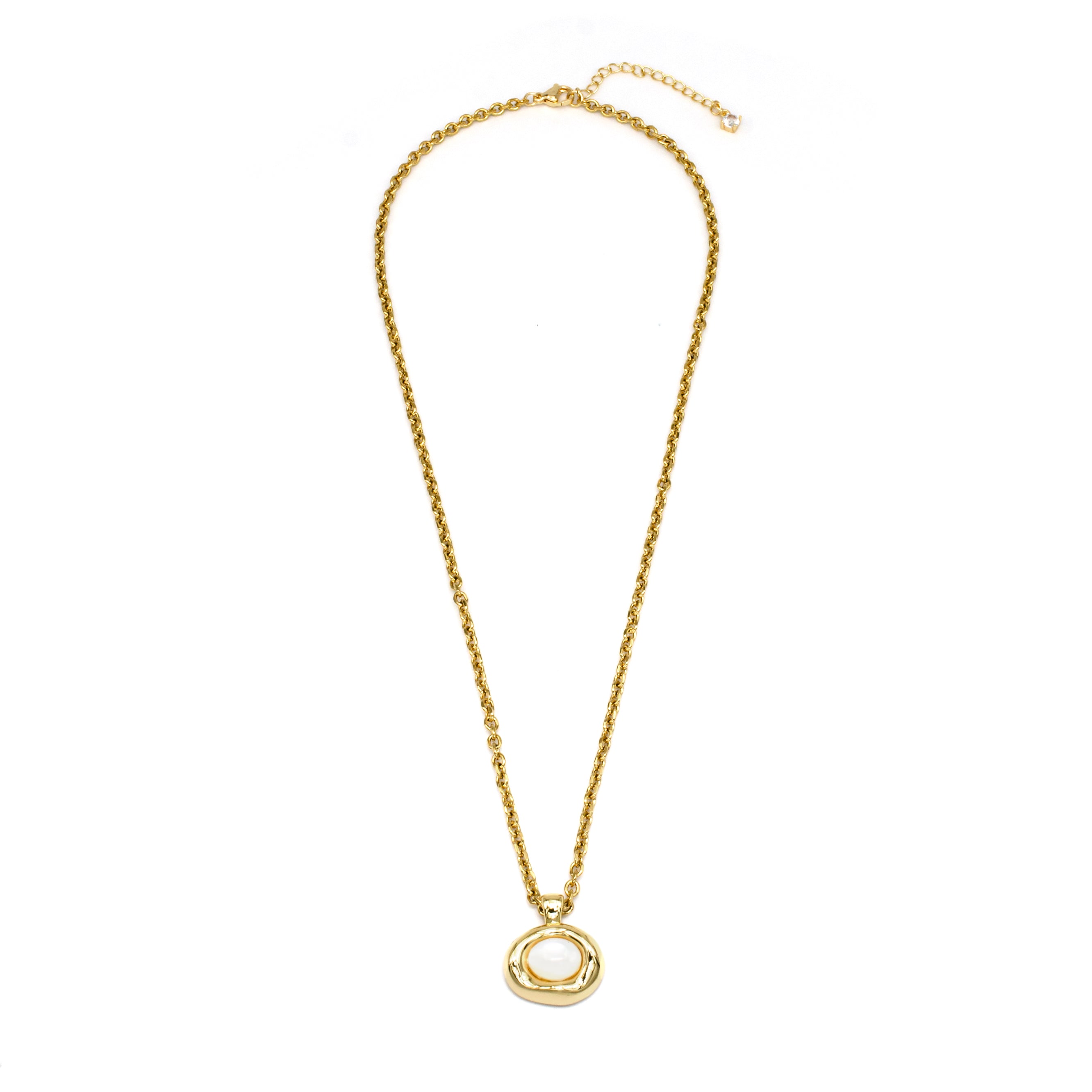 Dainty Molten Gold Pearl Necklace ✦ NC-SJ0295