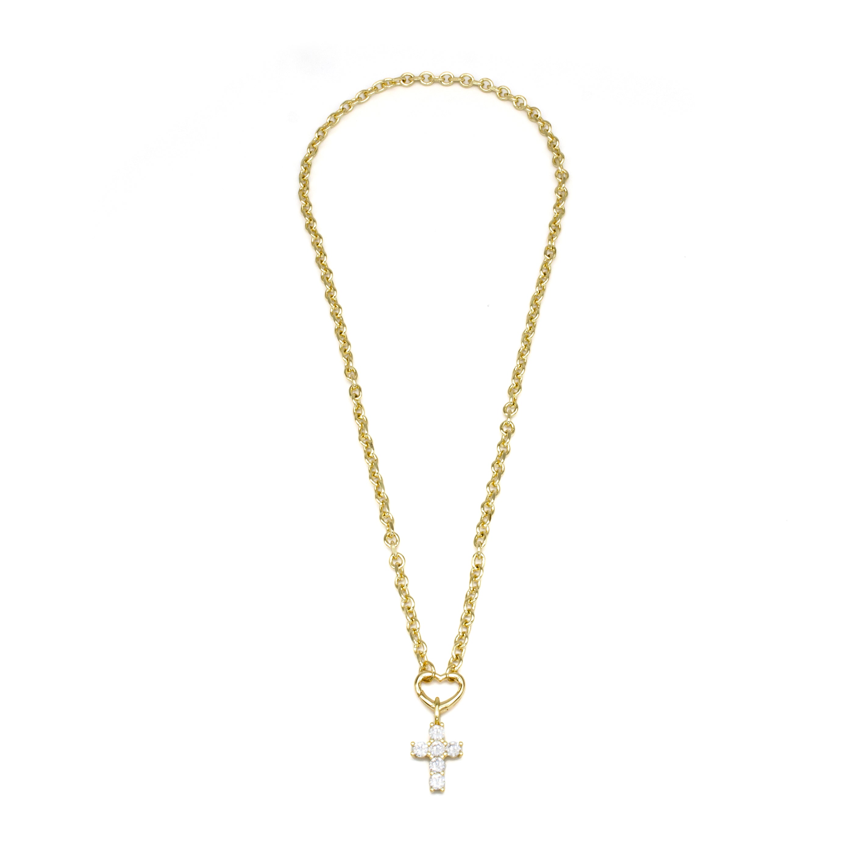 Dainty Cz Gold Cross Necklace ✦ NC-SJ0299