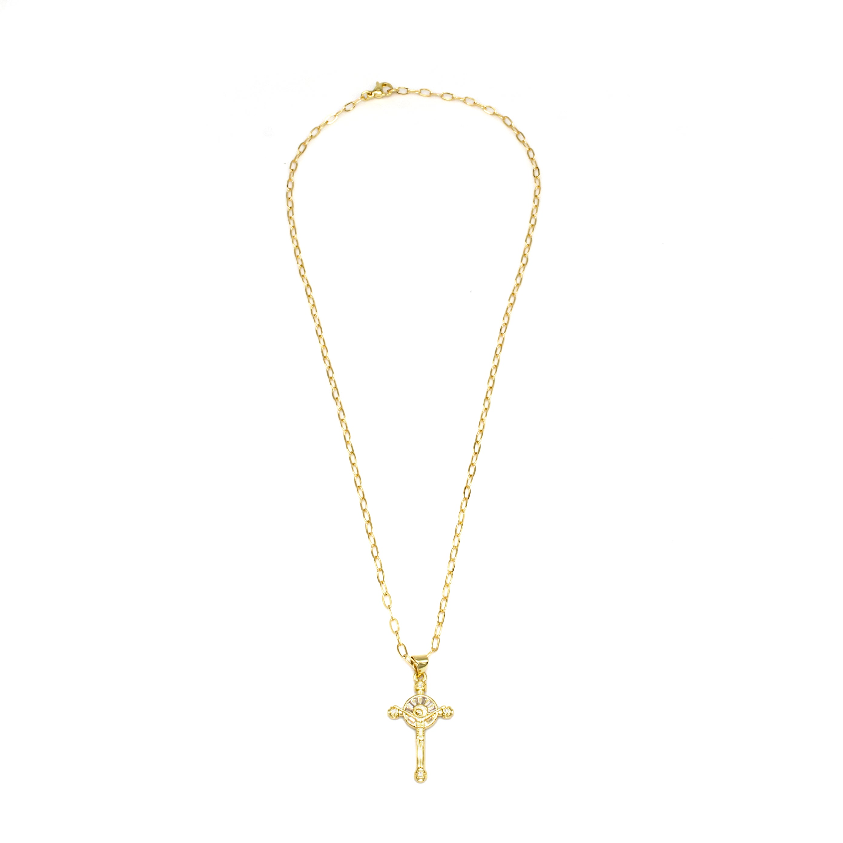 Dainty Gold Crucifix Cross Necklaces ✦ NC-SJ0301