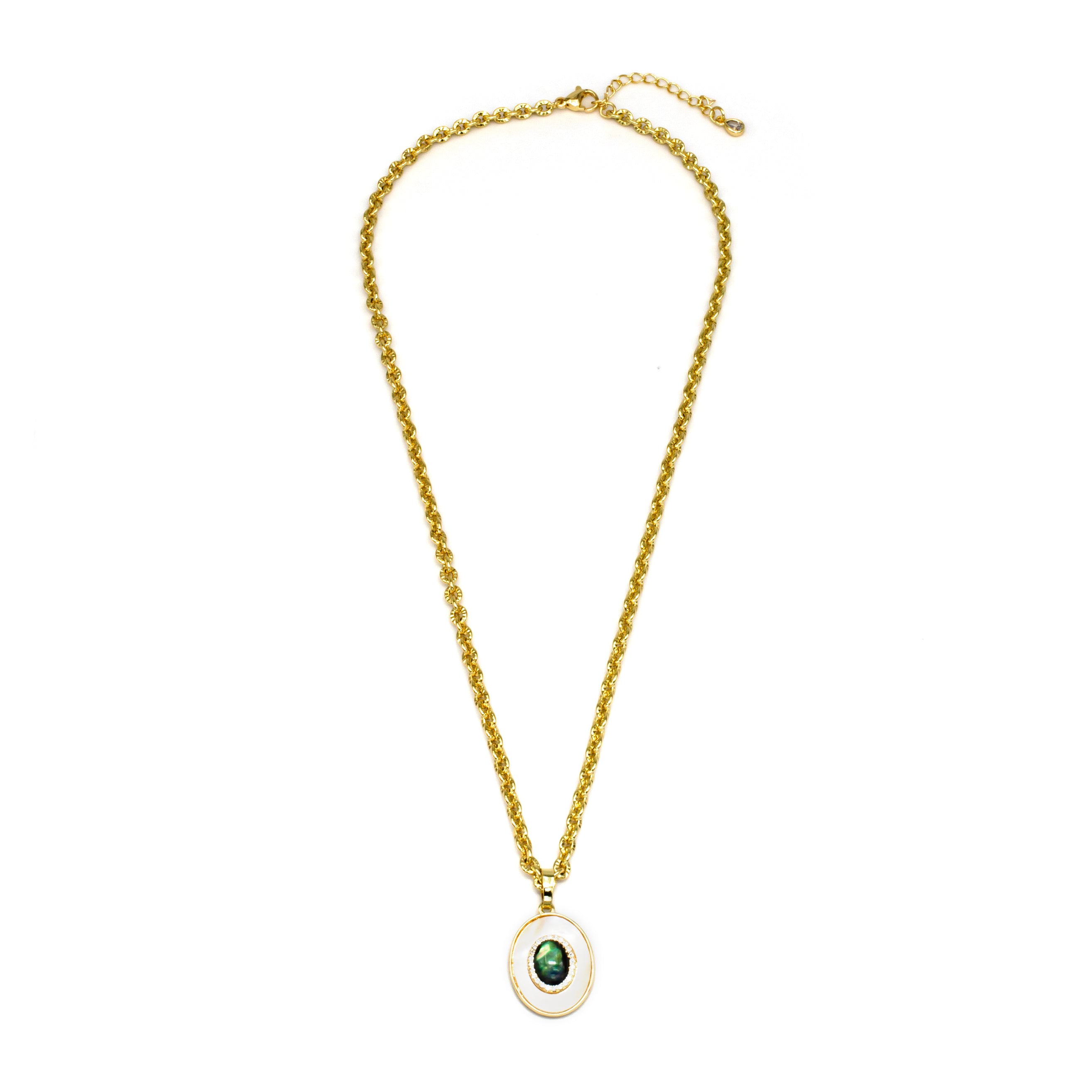 Dainty Gold Pearl Medallion Necklace ✦ NC-SJ0316