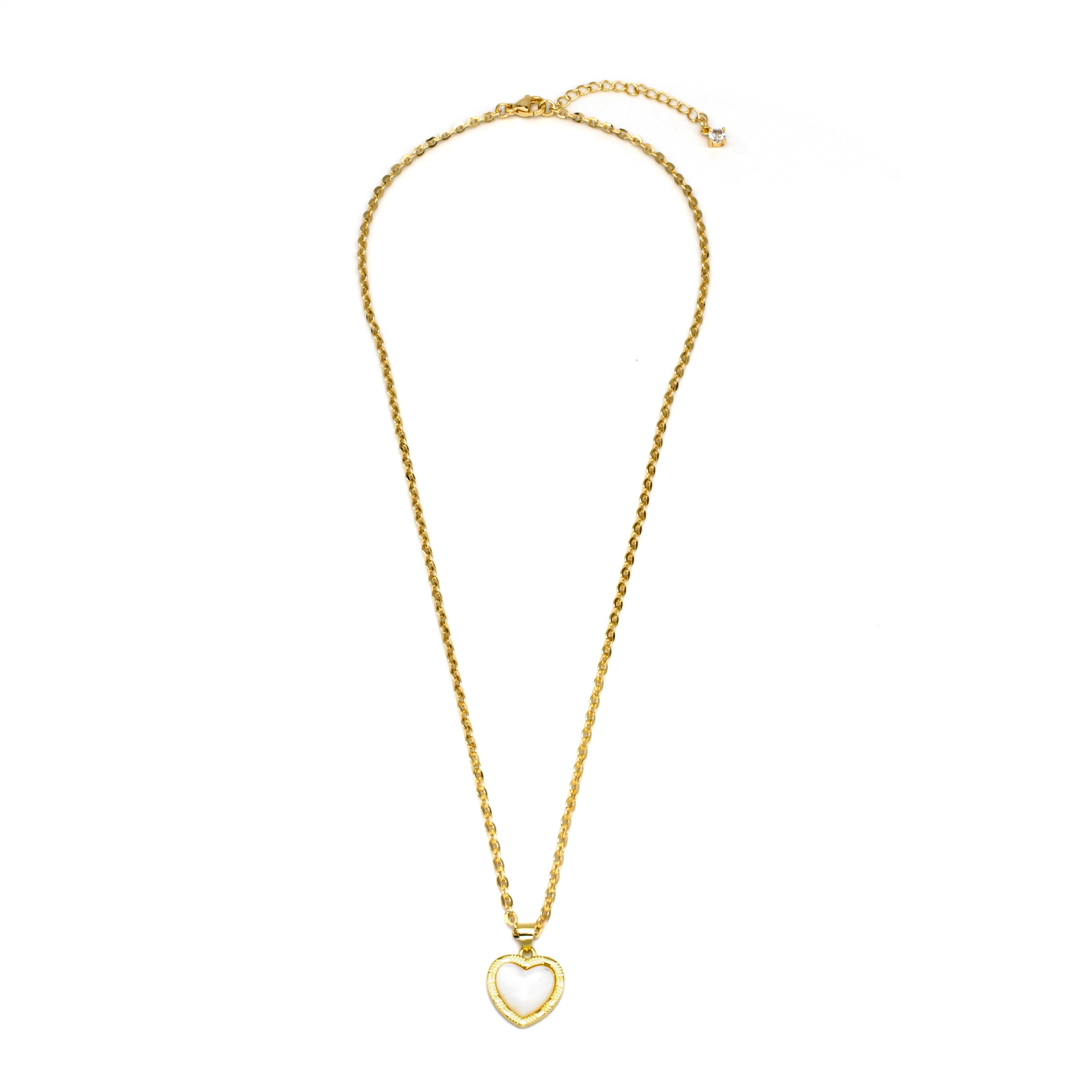 Dainty Gold pearl Heart Necklace NC-SJ0317