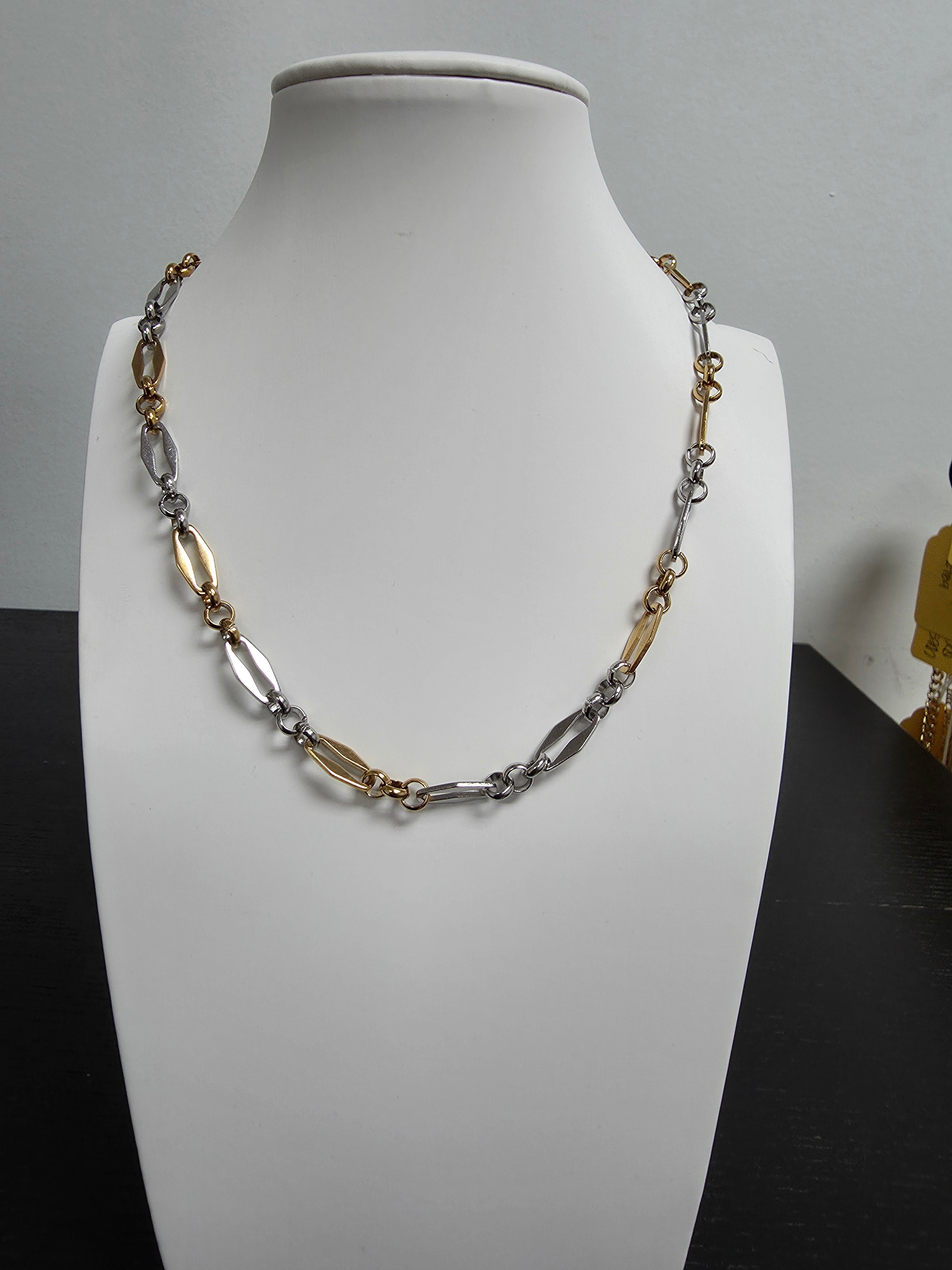 Mix Metal Stainless Steel Gold Chain Necklace 18 inch CDESIGN-00380