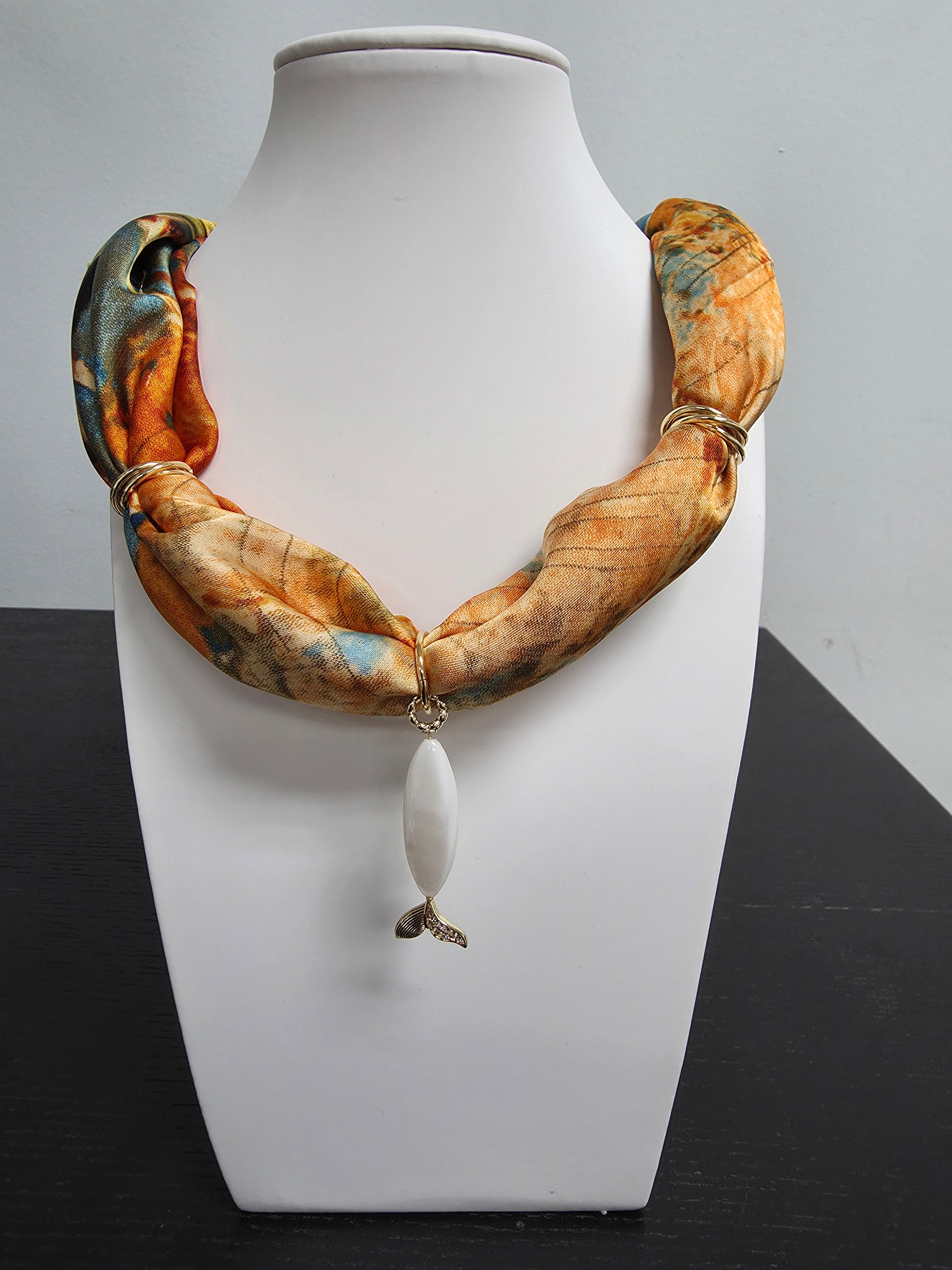 Design Scarf Necklace Pearl Fish ✦ NC-SJ0464