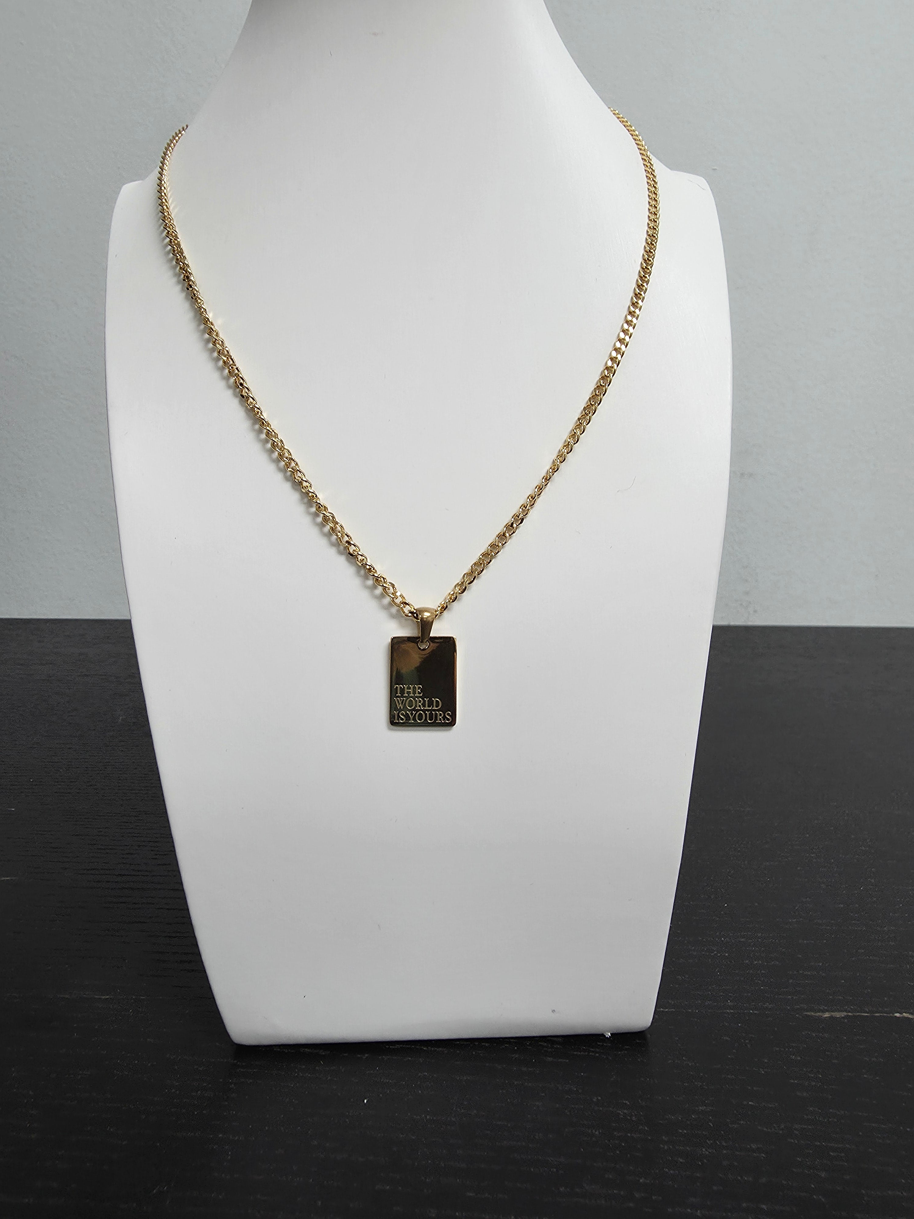 Curb Chain The World Is Yours Pendant 18-Inch Necklace CDESIGN-00500