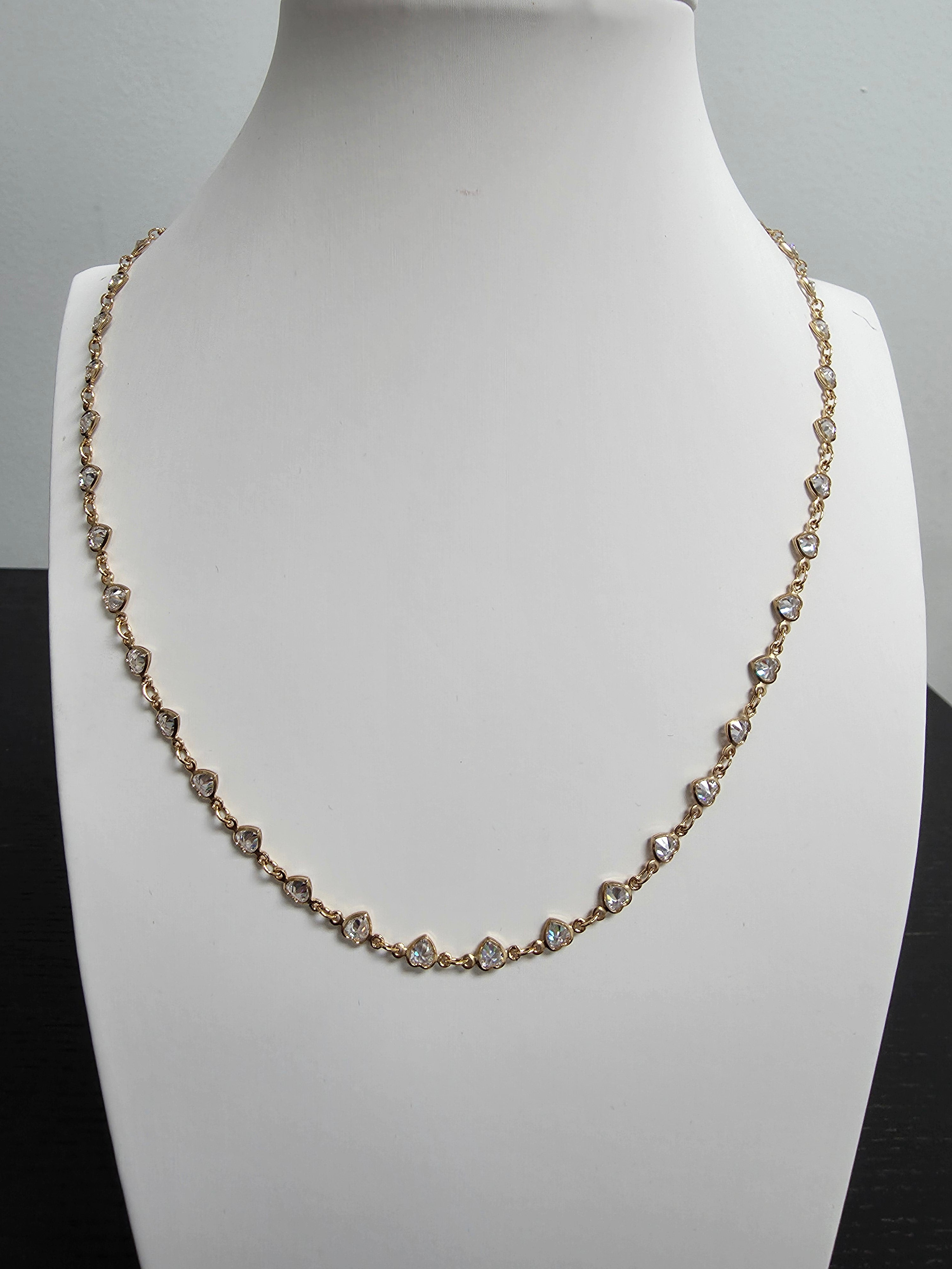 Clear CZ Multifaceted Heart 18-Inch Necklace CDESIGN-00508