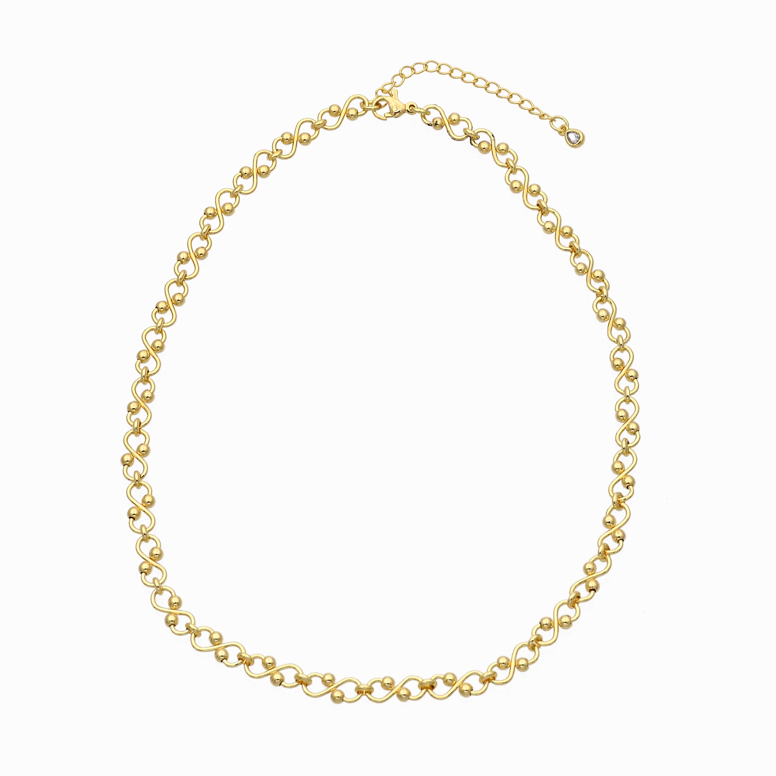 Unique Shaped Gold Chain Statement Necklace CDESIGN-00376