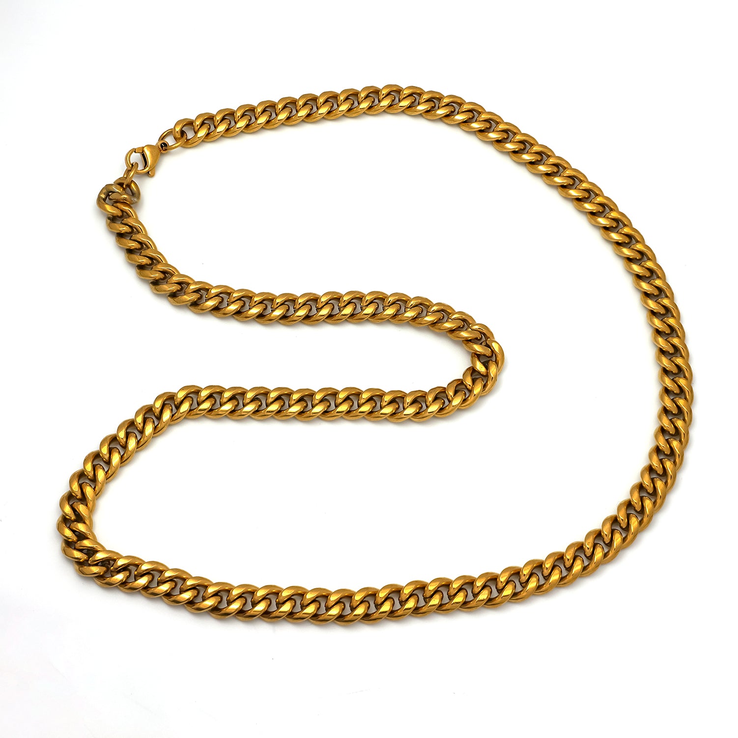 Gold or Silver Classic Stainless Steel Stacked Cuban Curb ✦ NC-0023 NC-0024