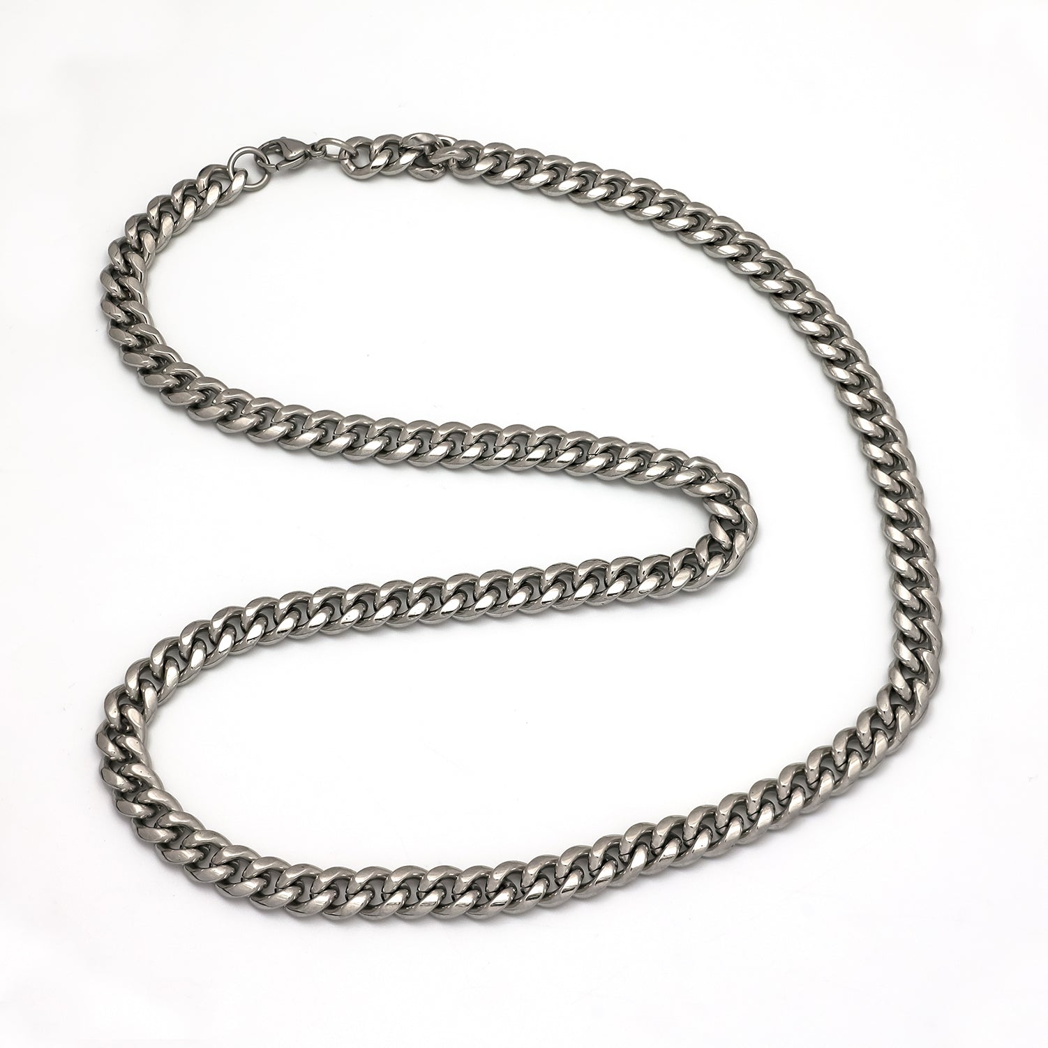 Gold or Silver Classic Stainless Steel Stacked Cuban Curb ✦ NC-0023 NC-0024