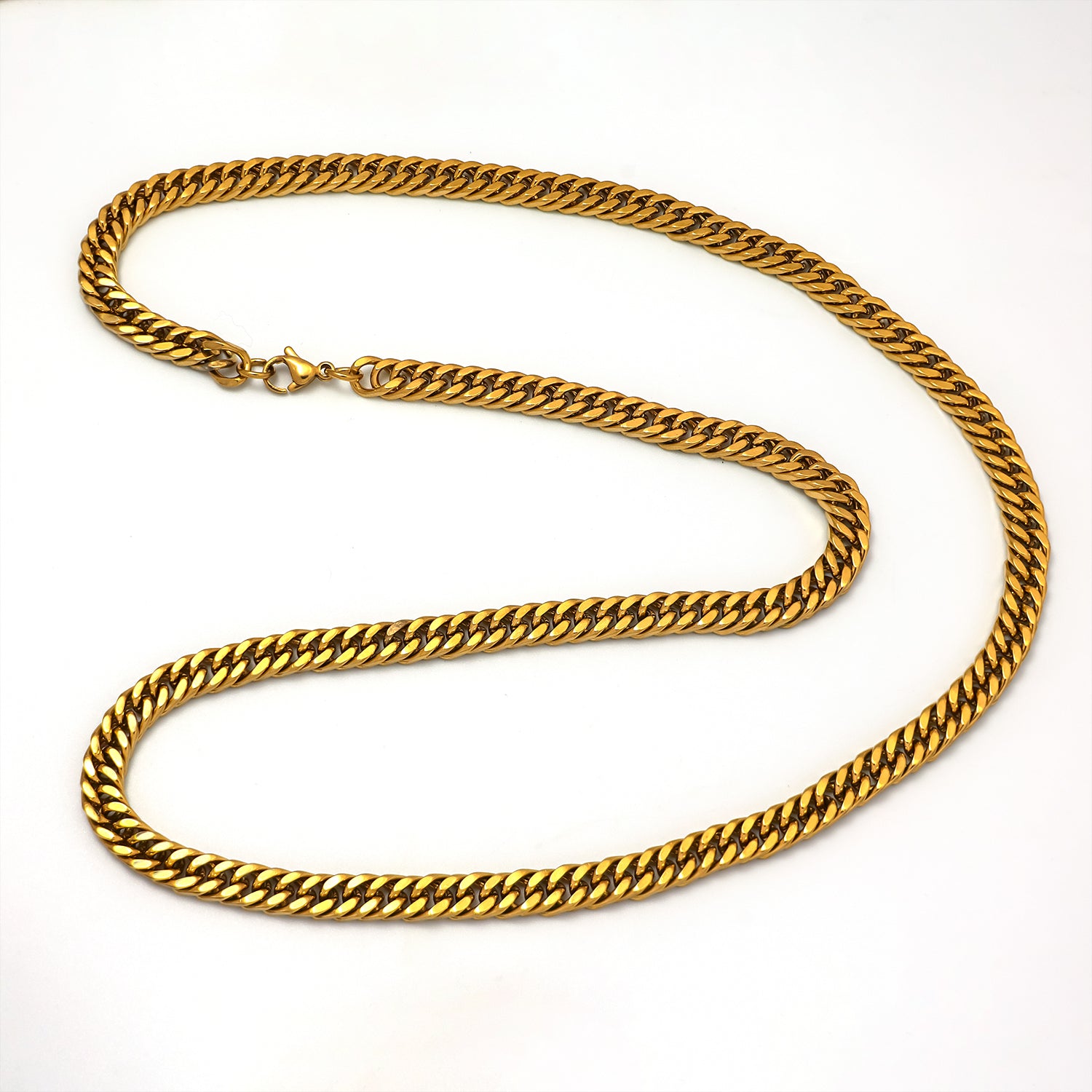 Gold or Silver Stainless Steel Thick Double Cuban ✦ CN-0037 CN-0038