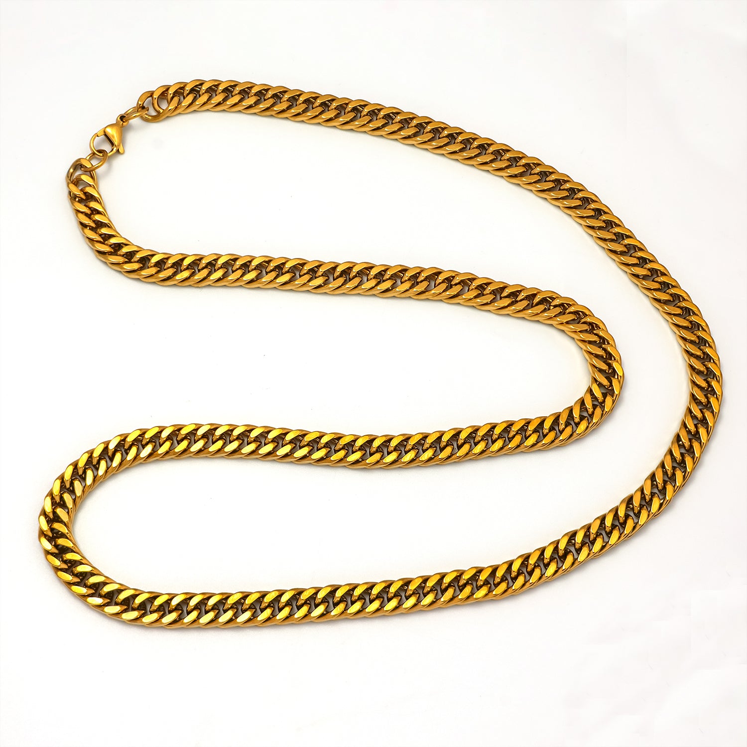 Gold or Silver Thick Stainless Steel Bold Double Cuban ✦ CN-0039 CN-0040