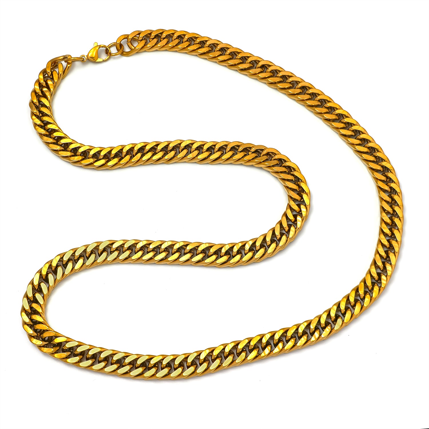 Gold or Silver Thick Stainless Steel Statement Double Cuban ✦ CN-0043 CN-0044