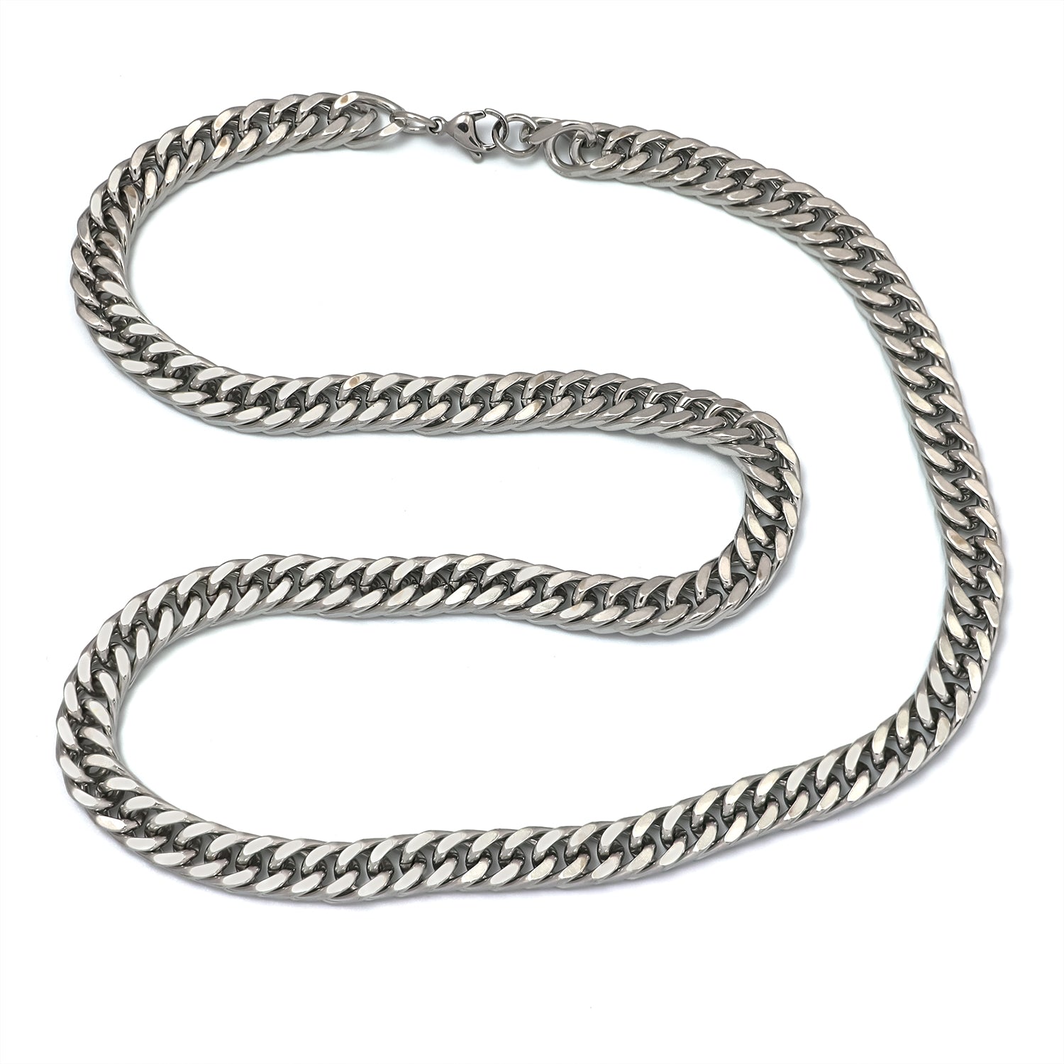 Gold or Silver Thick Stainless Steel Statement Double Cuban ✦ CN-0043 CN-0044