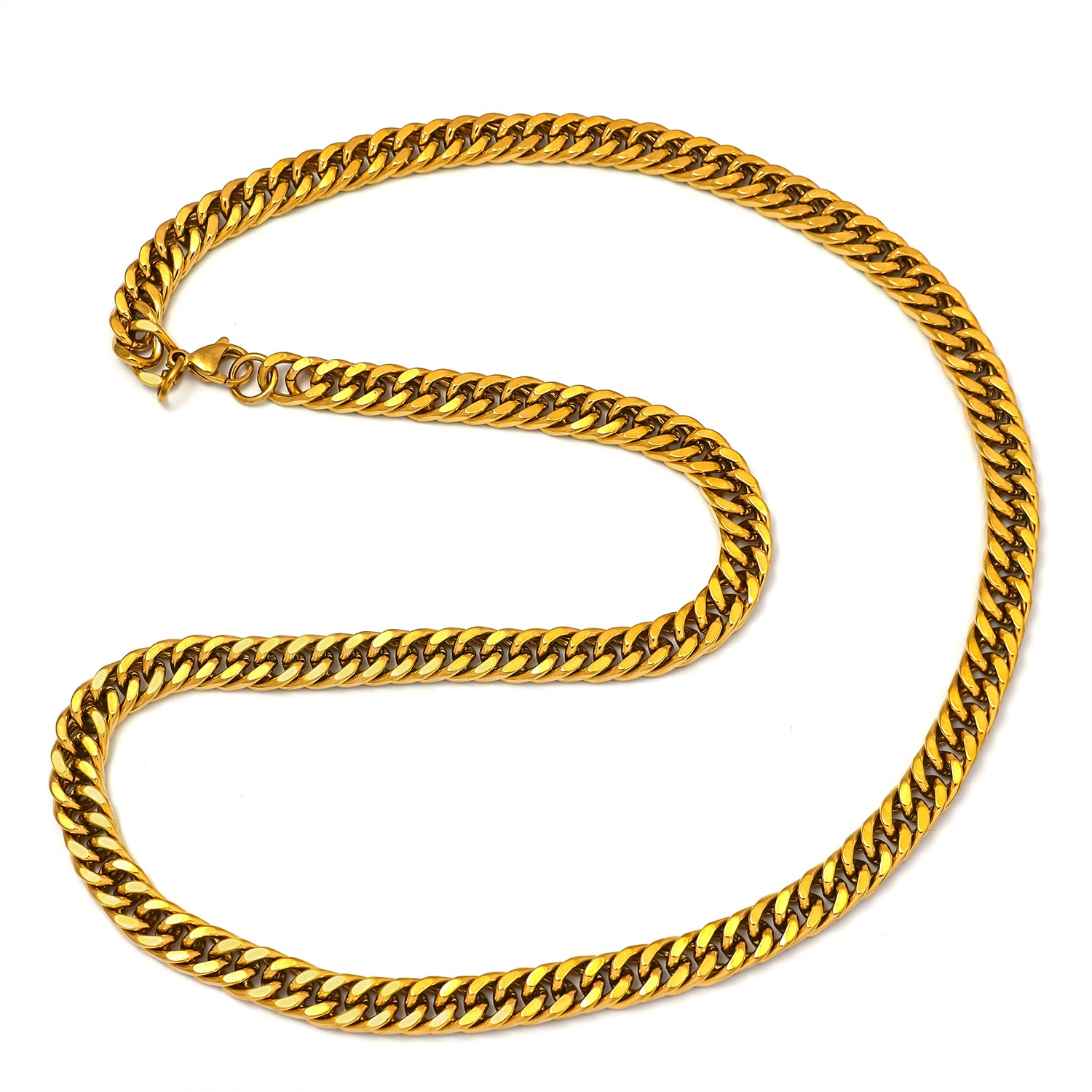 Gold Chunky or Silver Stainless Steel Bold Double Cuban ✦ CN-0045 CN-0046