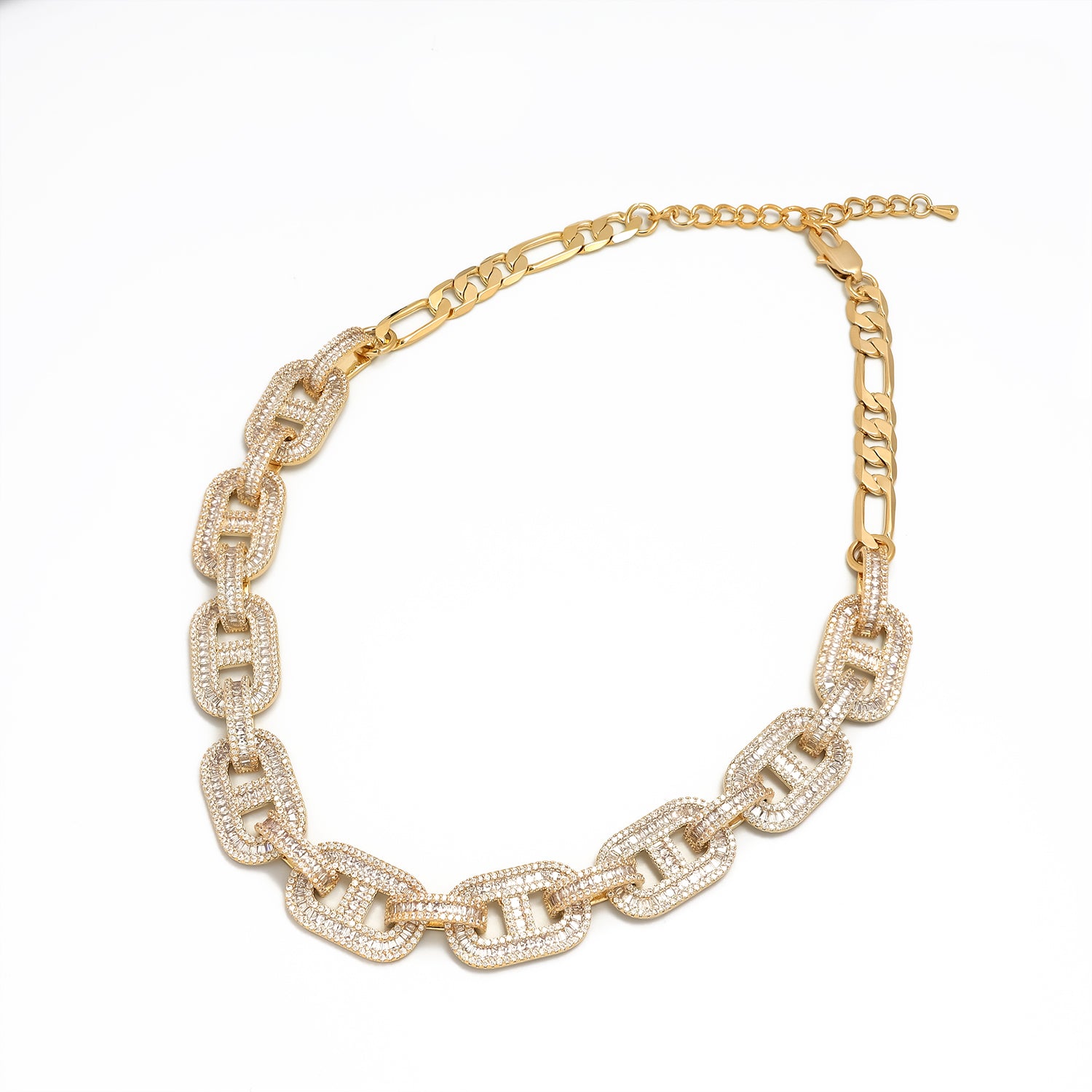 Gold Chunky or Silver Gold CZ Baguette Mariner ✦ CN-0061 DISCONTINUED