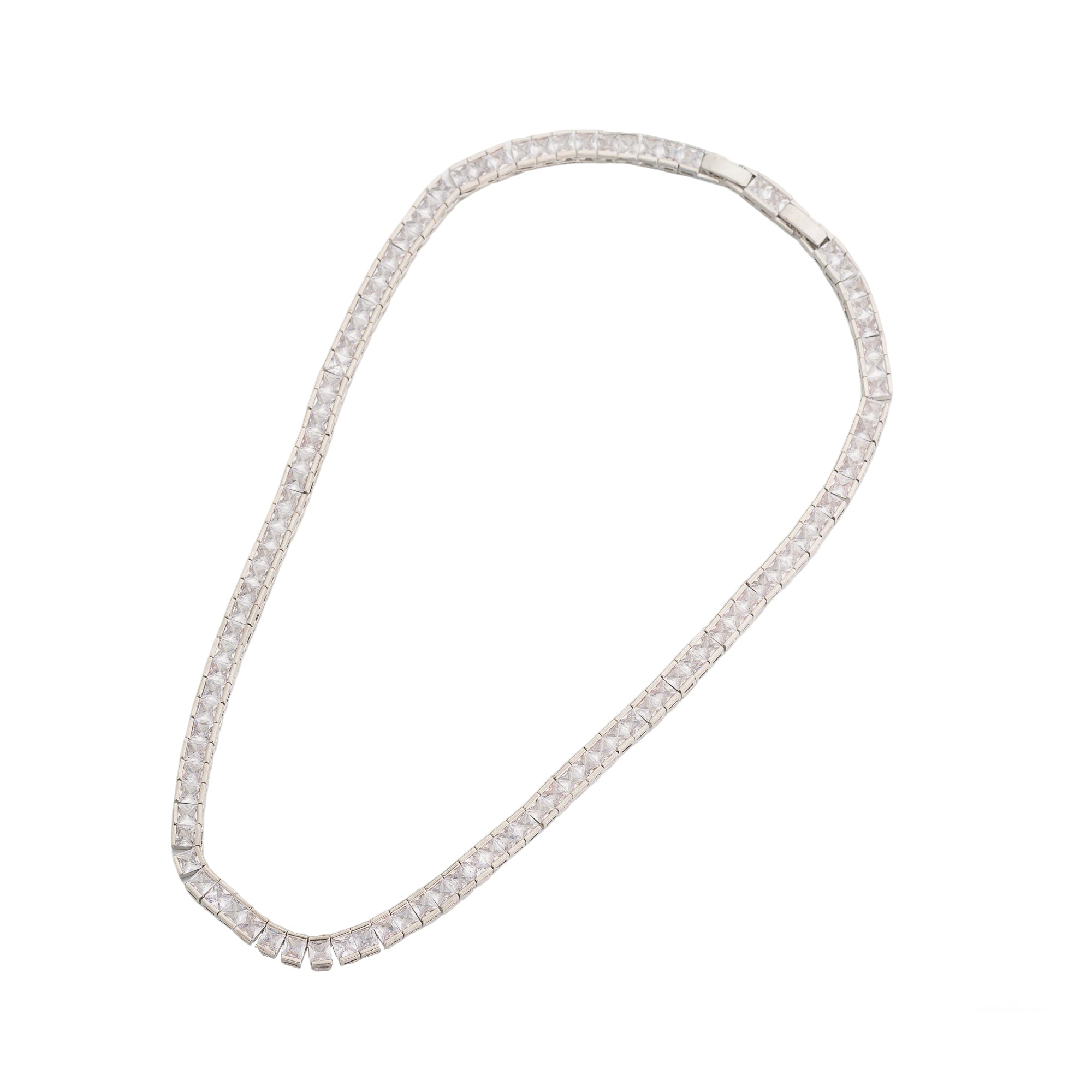 Statement Silver CZ Tennis Chain Necklace ✦ CN-0088 DISCOUNTINUED