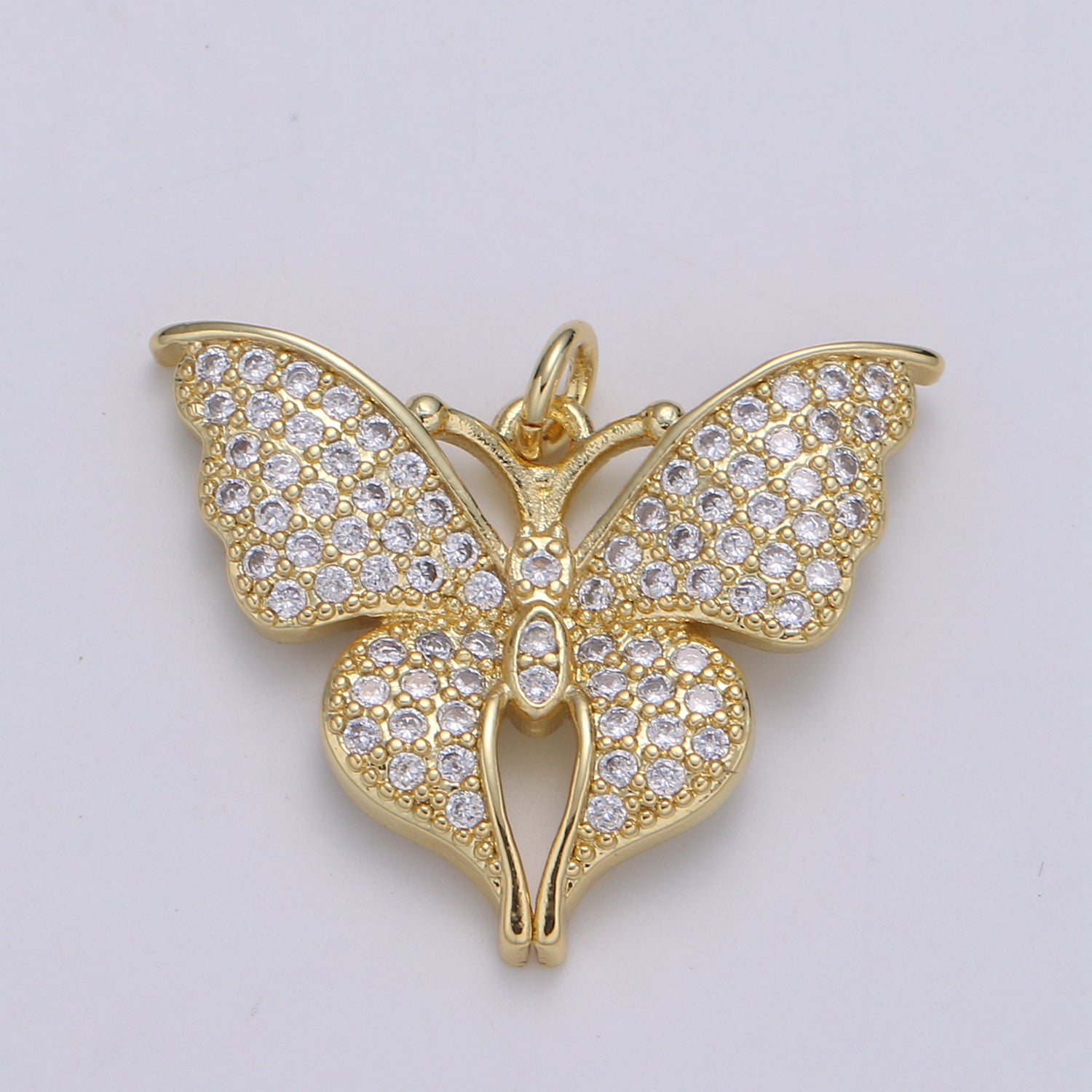 Classic Gold Diamond CZ Statement Butterfly Necklace