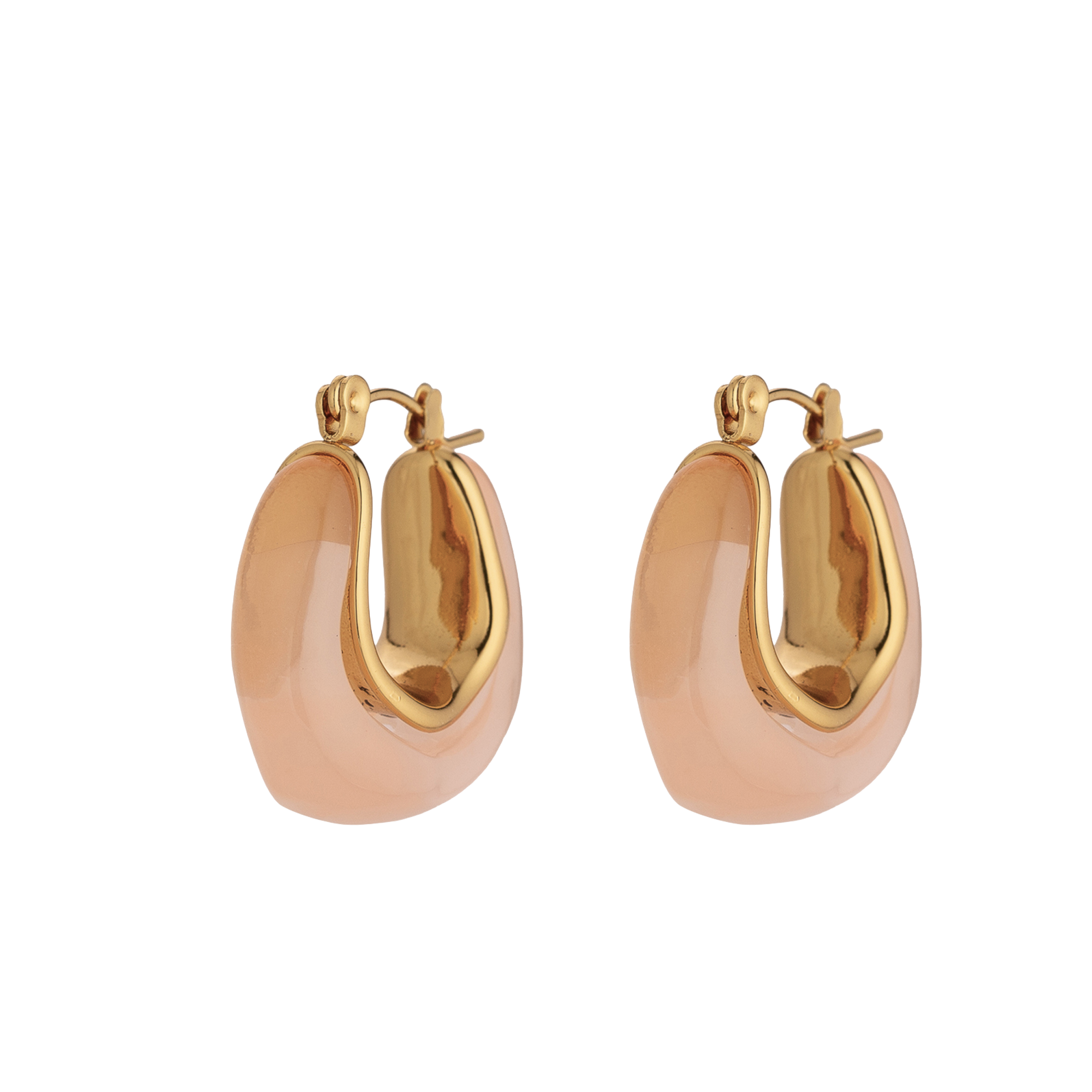 Pink resin stone Chic earring EA-0340