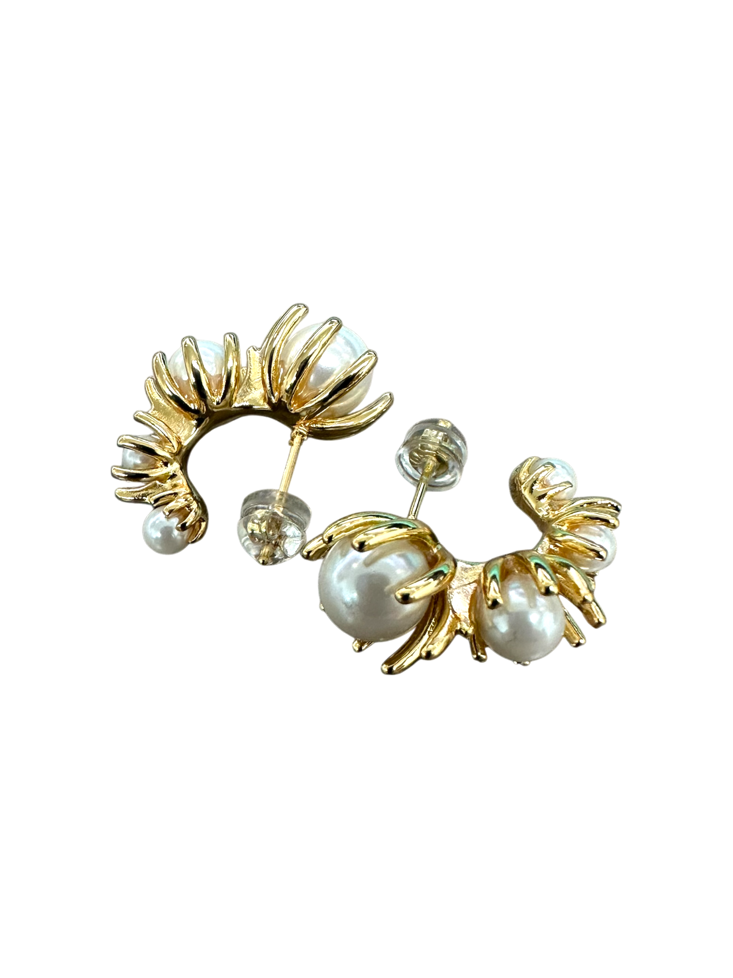 Multi Shell Pearl C-Shape hoop Earrings EA-21G020001