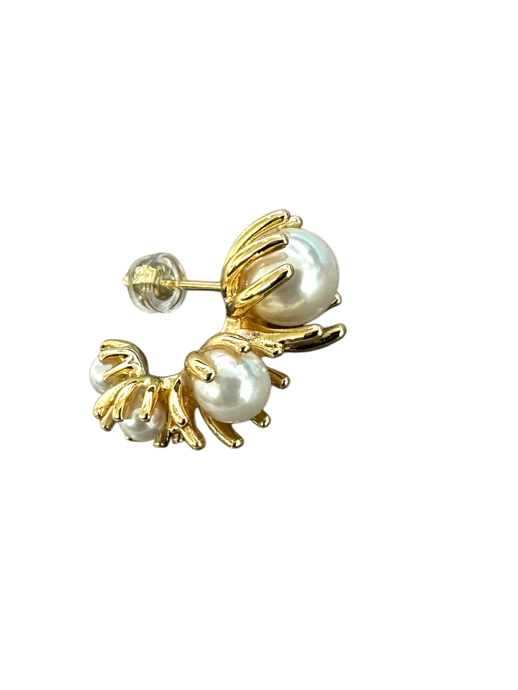 Multi Shell Pearl C-Shape hoop Earrings EA-21G020001