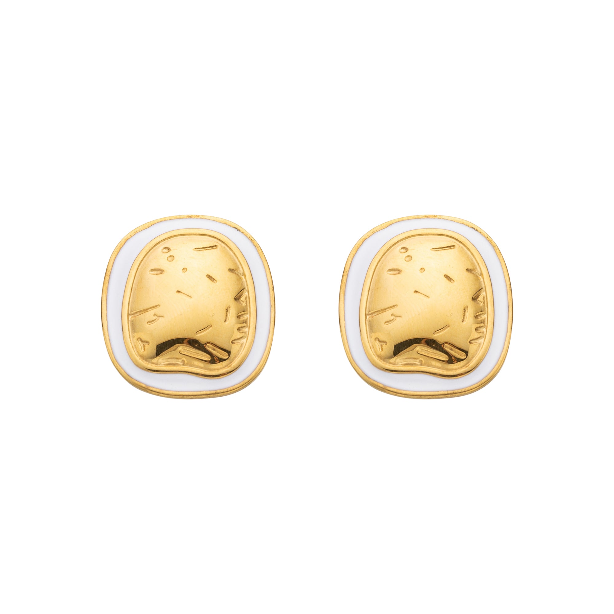 Gold Chic or Silver Stainless Steel Pearl Minimalist Studs EA-0011 EA-0012