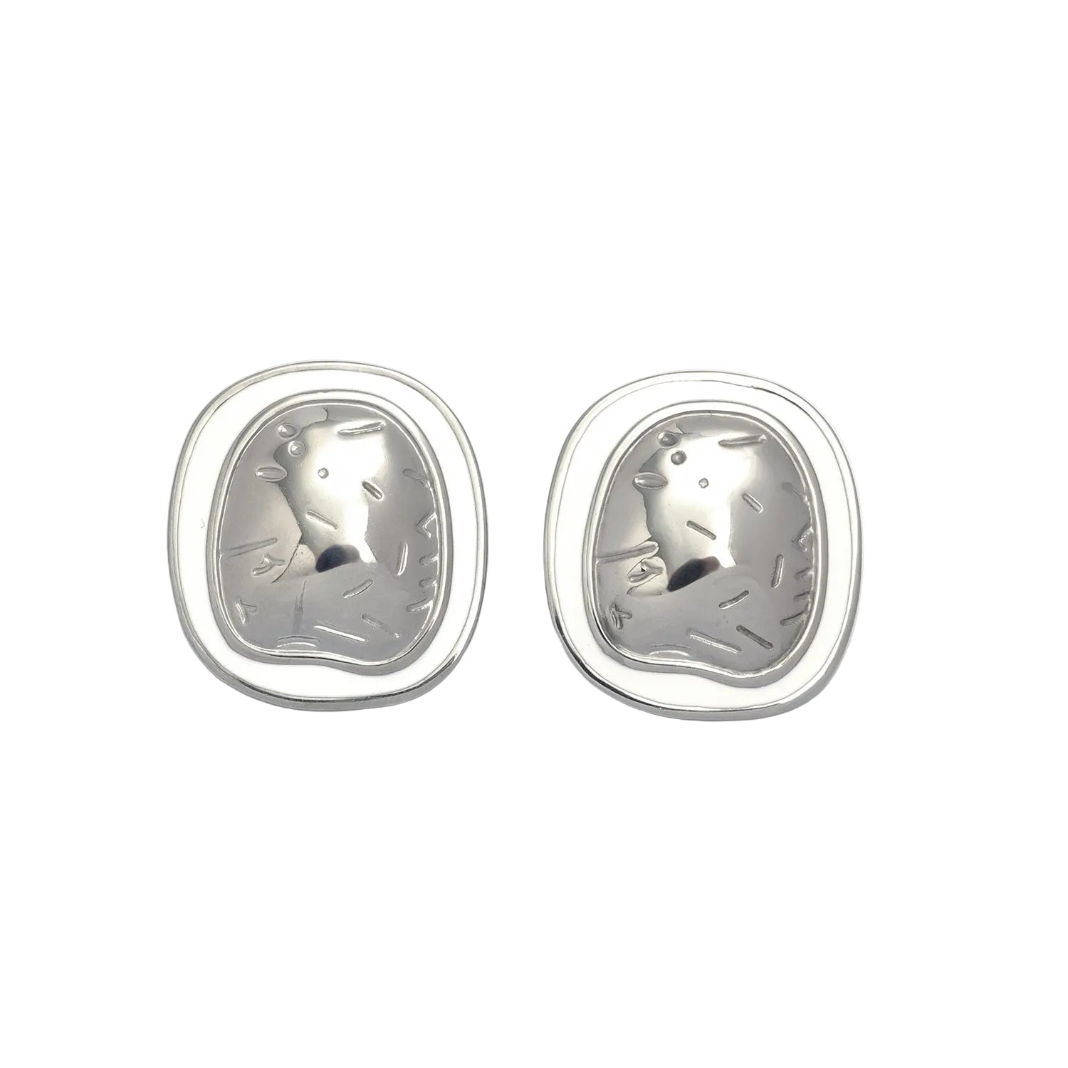Gold Chic or Silver Stainless Steel Pearl Minimalist Studs EA-0011 EA-0012