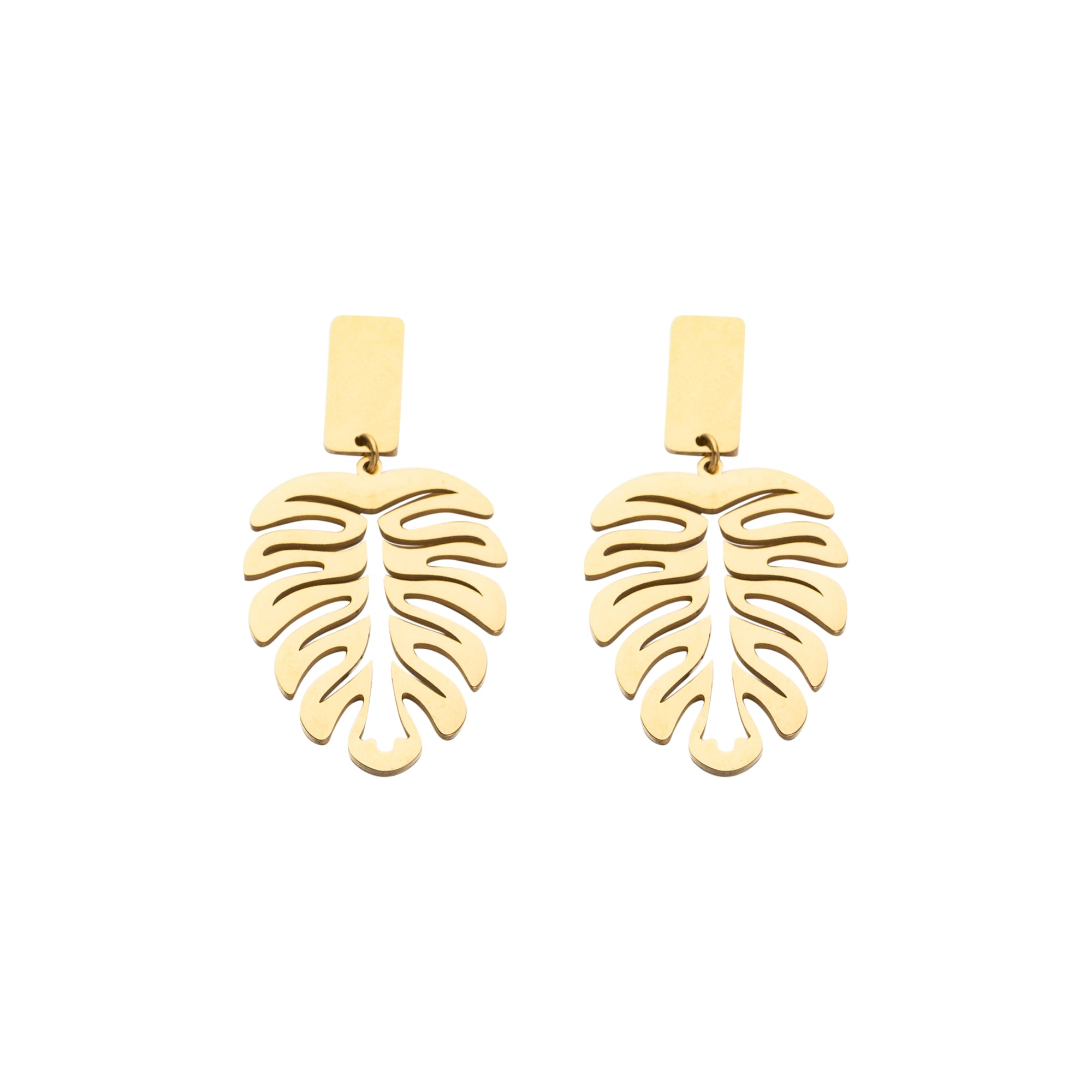 Gold Classic or Silver Stainless Steel Leaf Dangling EA-0013 EA-0014