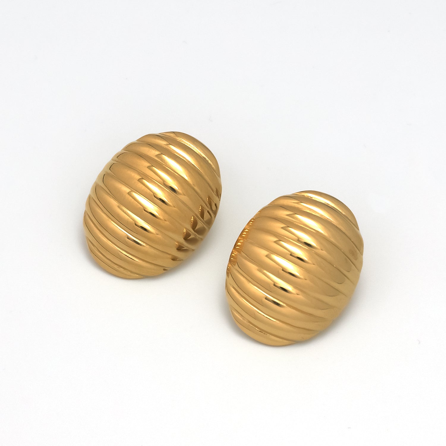 Gold Chunky Stainless Steel or Silver Shell Posts EA-0027 EA-0028