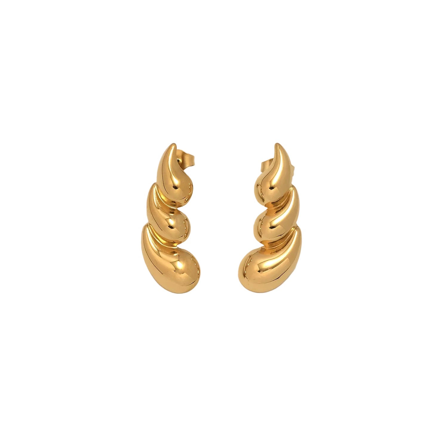 Gold Stacked Stainless Steel or Silver Tear Drop Posts EA-0029 EA-0030