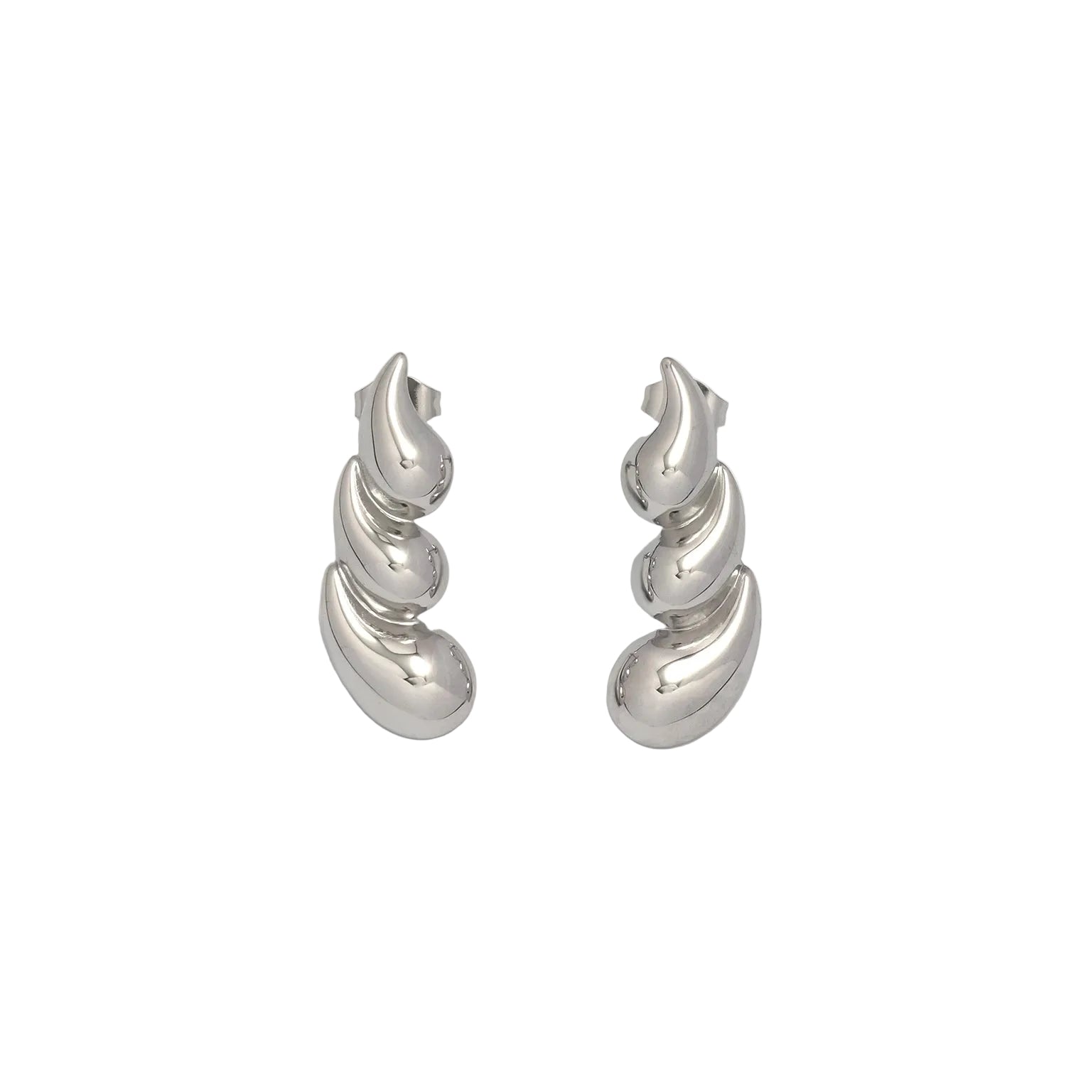 Gold Stacked Stainless Steel or Silver Tear Drop Posts EA-0029 EA-0030