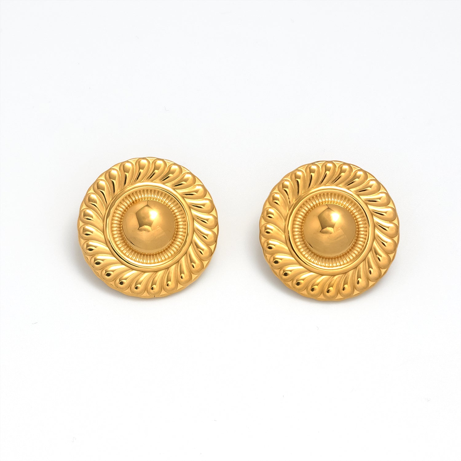 Gold Classic Stainless Steel or Silver Statement Studs EA-0035 EA-0036