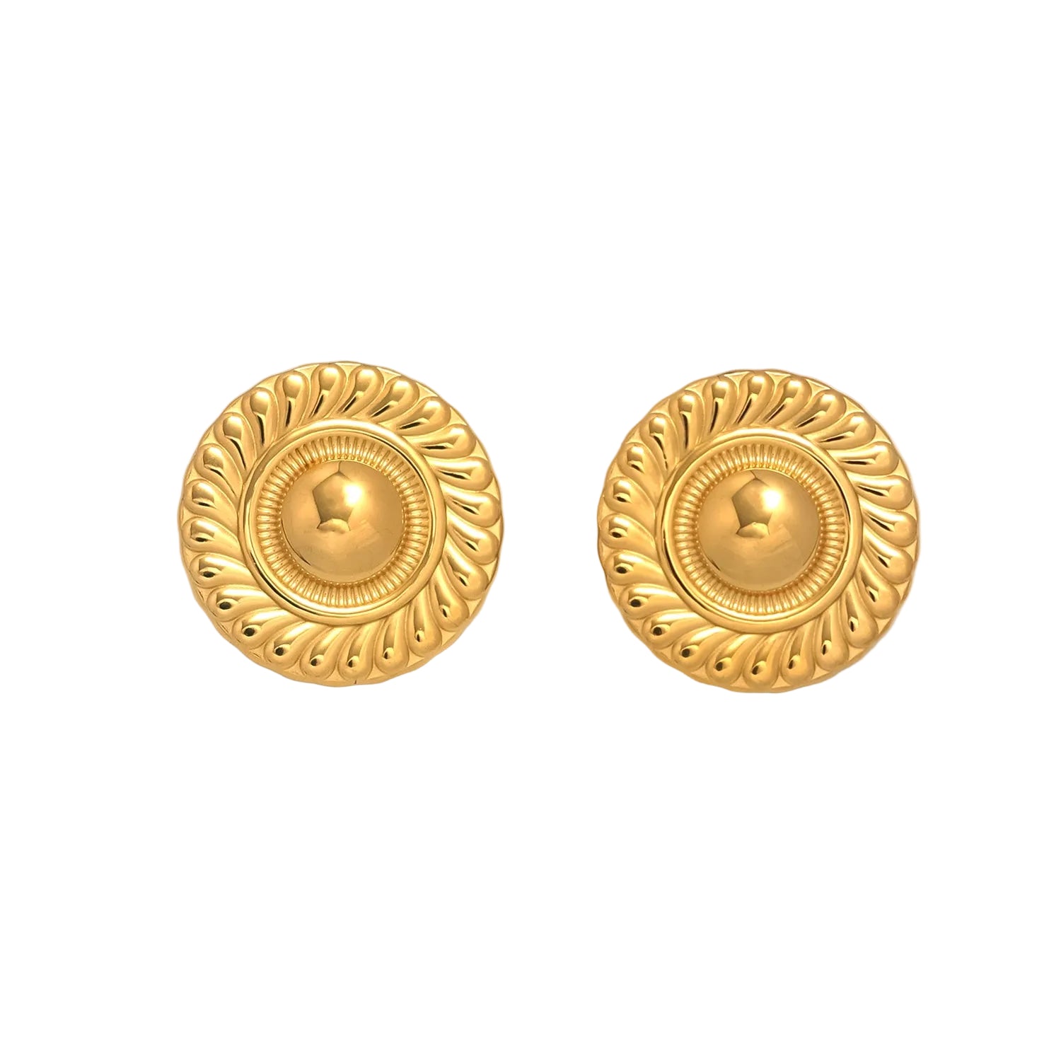Gold Classic Stainless Steel or Silver Statement Studs EA-0035 EA-0036
