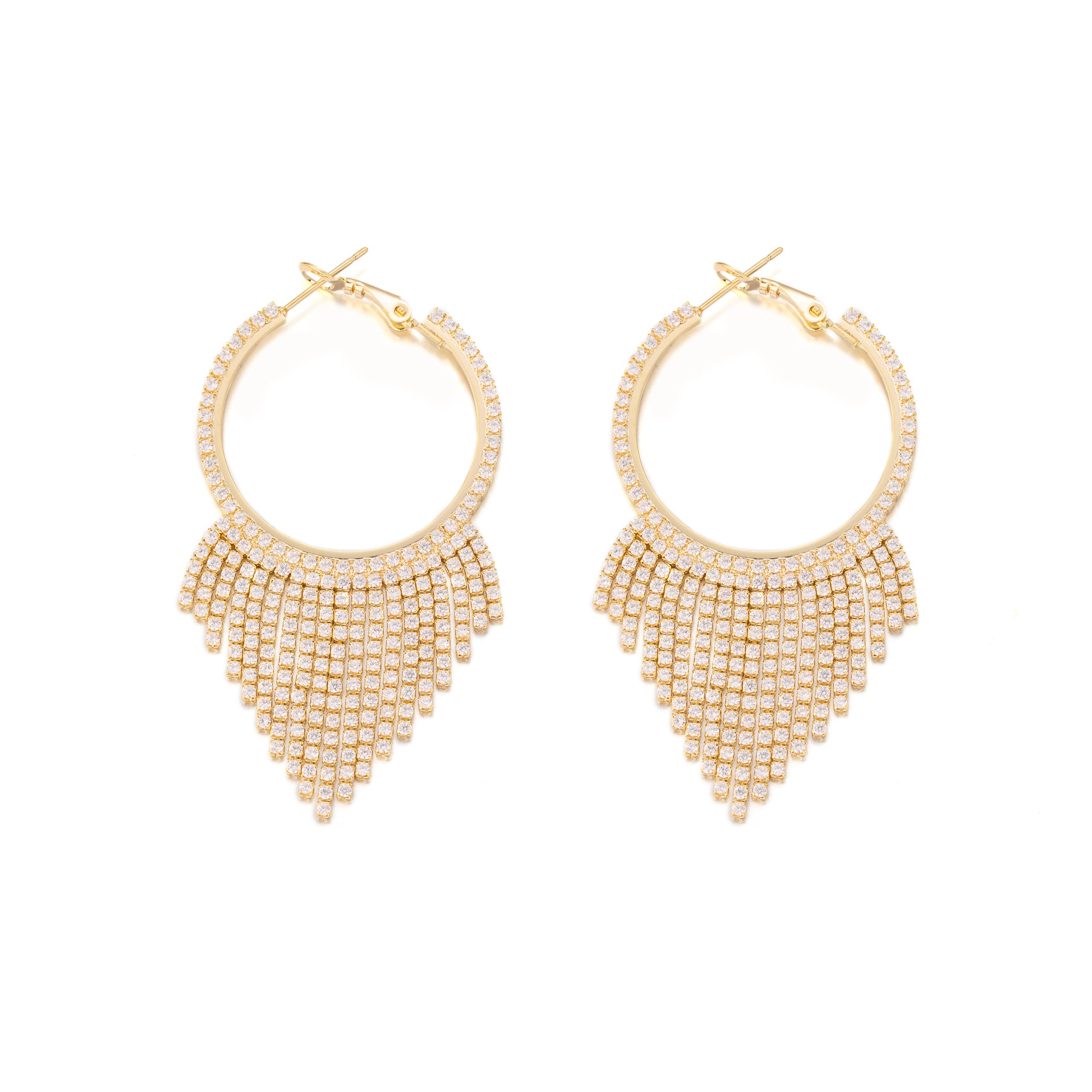 Statement Gold CZ Elegant Hoops EA-0098 EA-0099