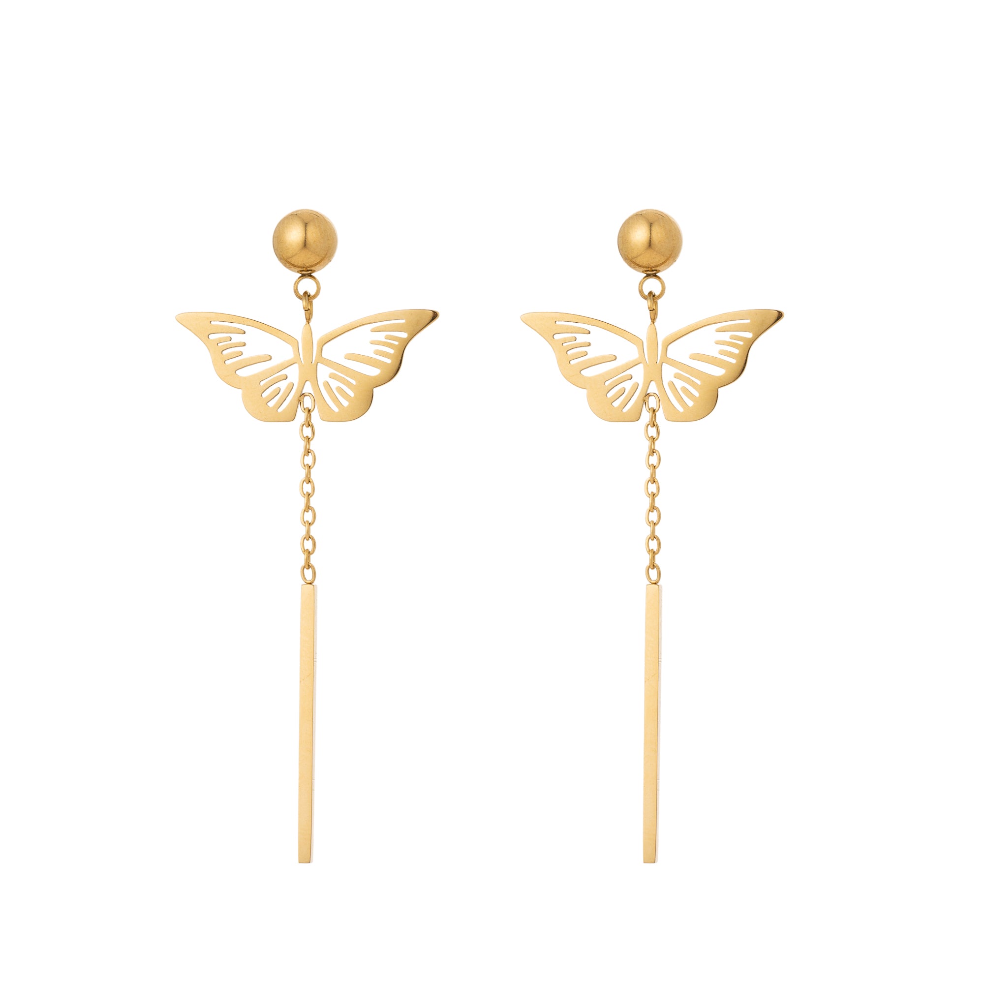 Minimalist Stainless Steel Butterfly Dangling EA-0319