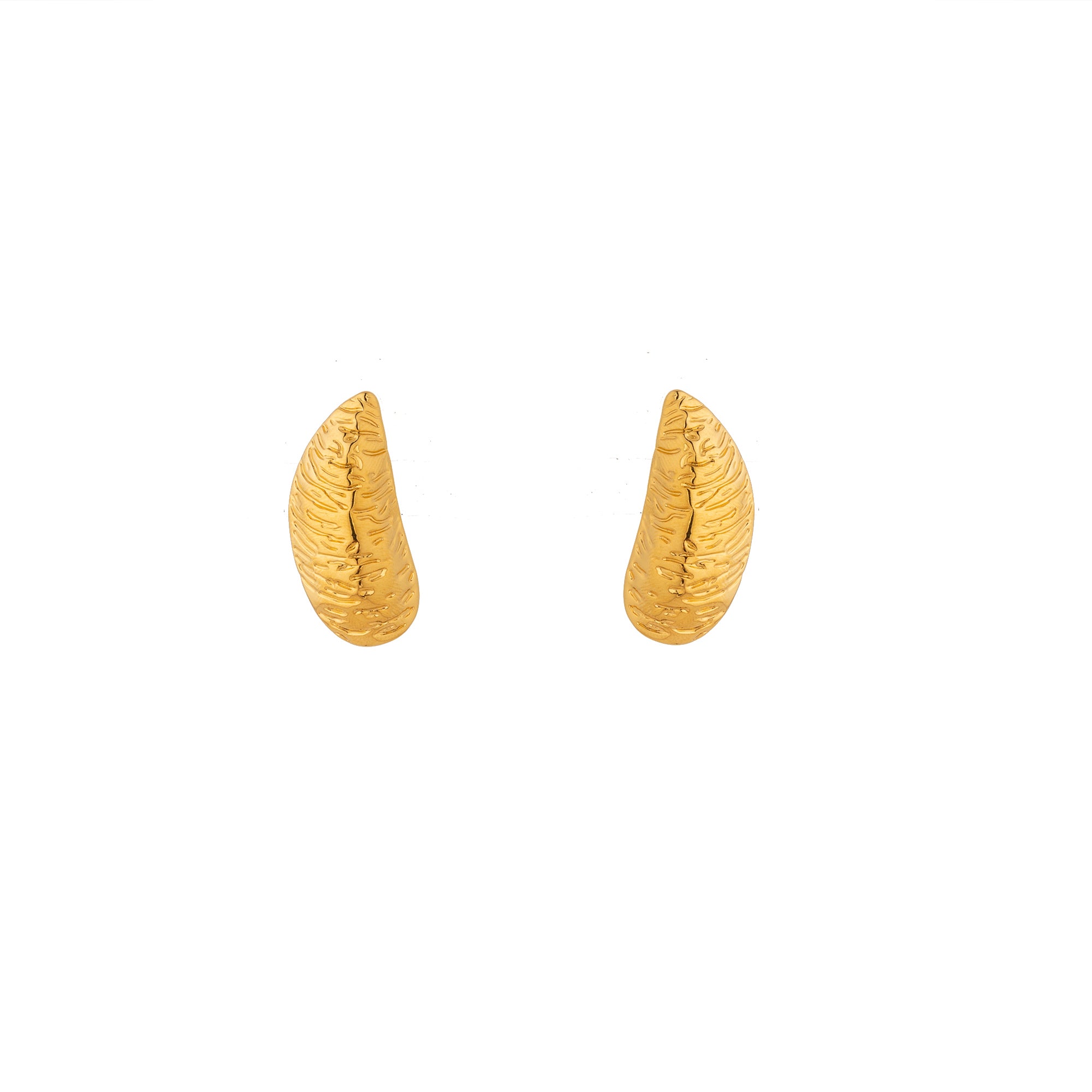 Gilded Stainless Steel Statement Studs EA-0328